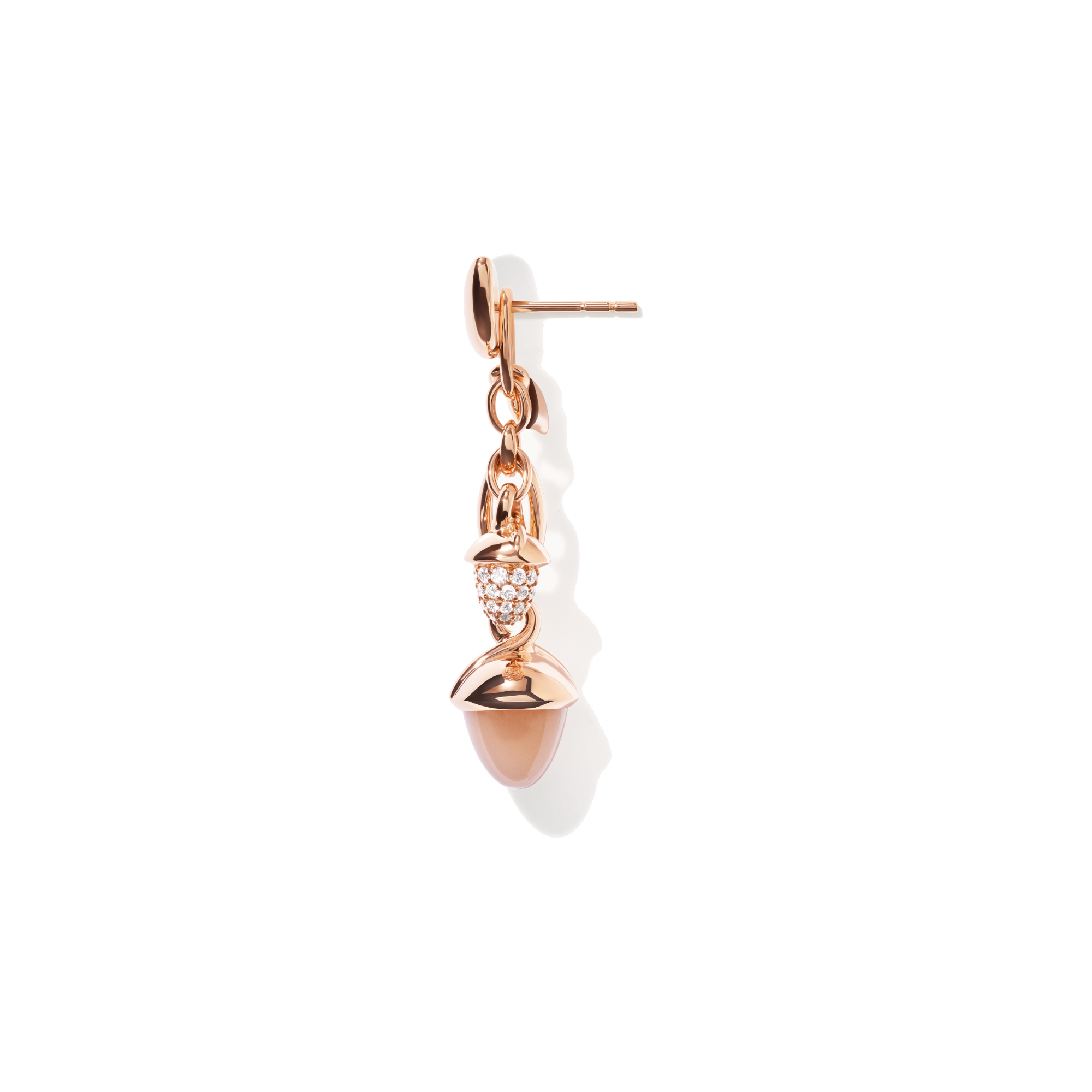 Tamara Comolli MIKADO Ohrringe Dangling 2 Acorns 'Camel' mit Diamant Pavé  (Ref: E-M-d-2-Cam-p-rg)