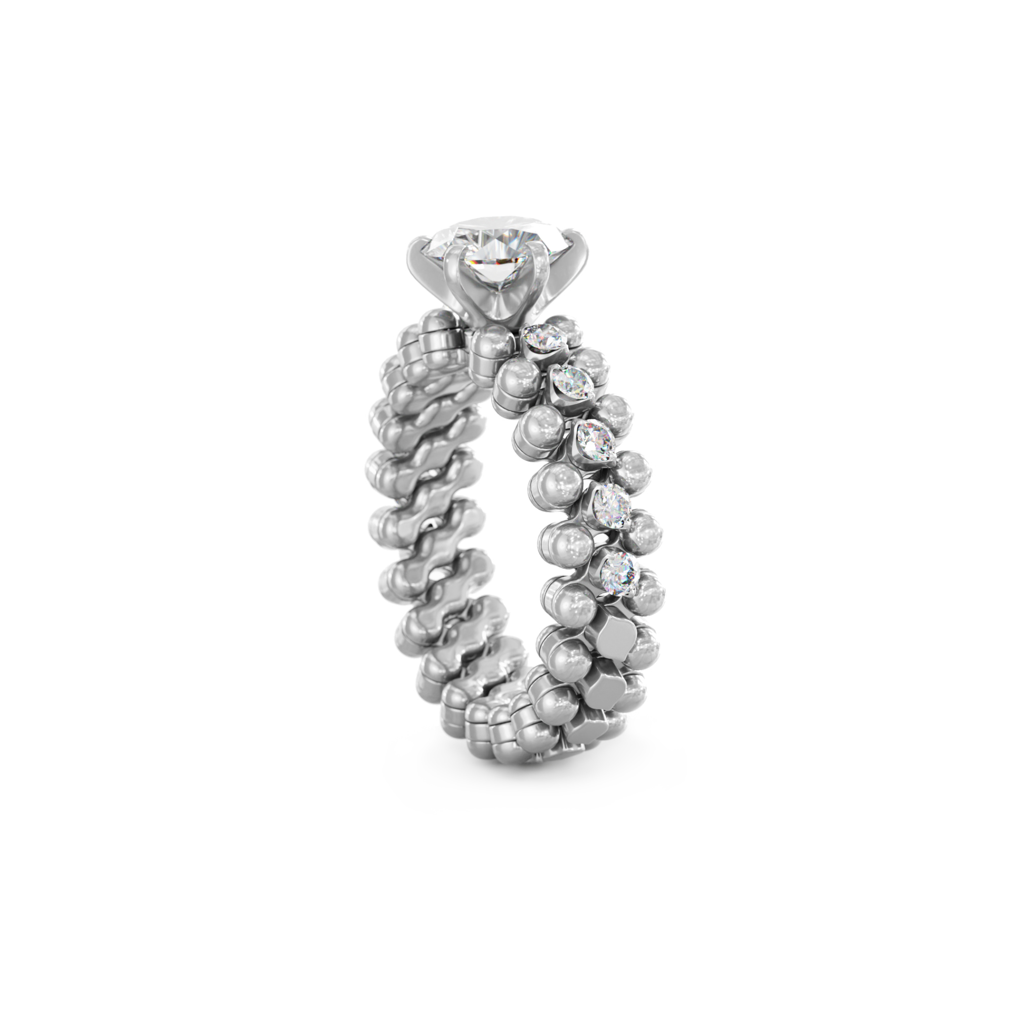 Serafino Consoli Brevetto Solitaire Multi-Size Ring (Ref: RMS SL WD 075 3HM2 WG WD)