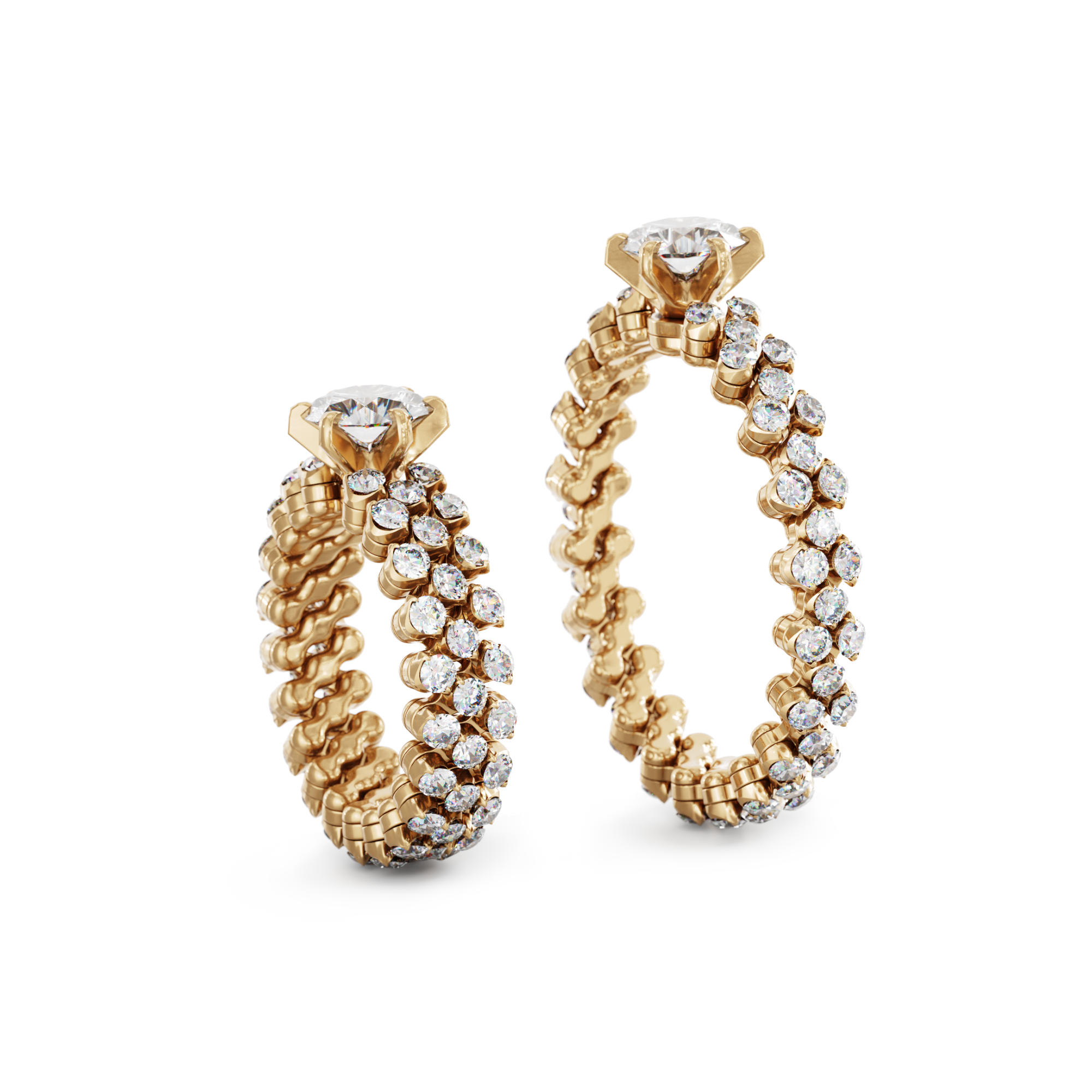 Serafino Consoli Brevetto Solitaire Multi-Size Ring (Ref: RMS SL WD 100 3F2 RG WD)