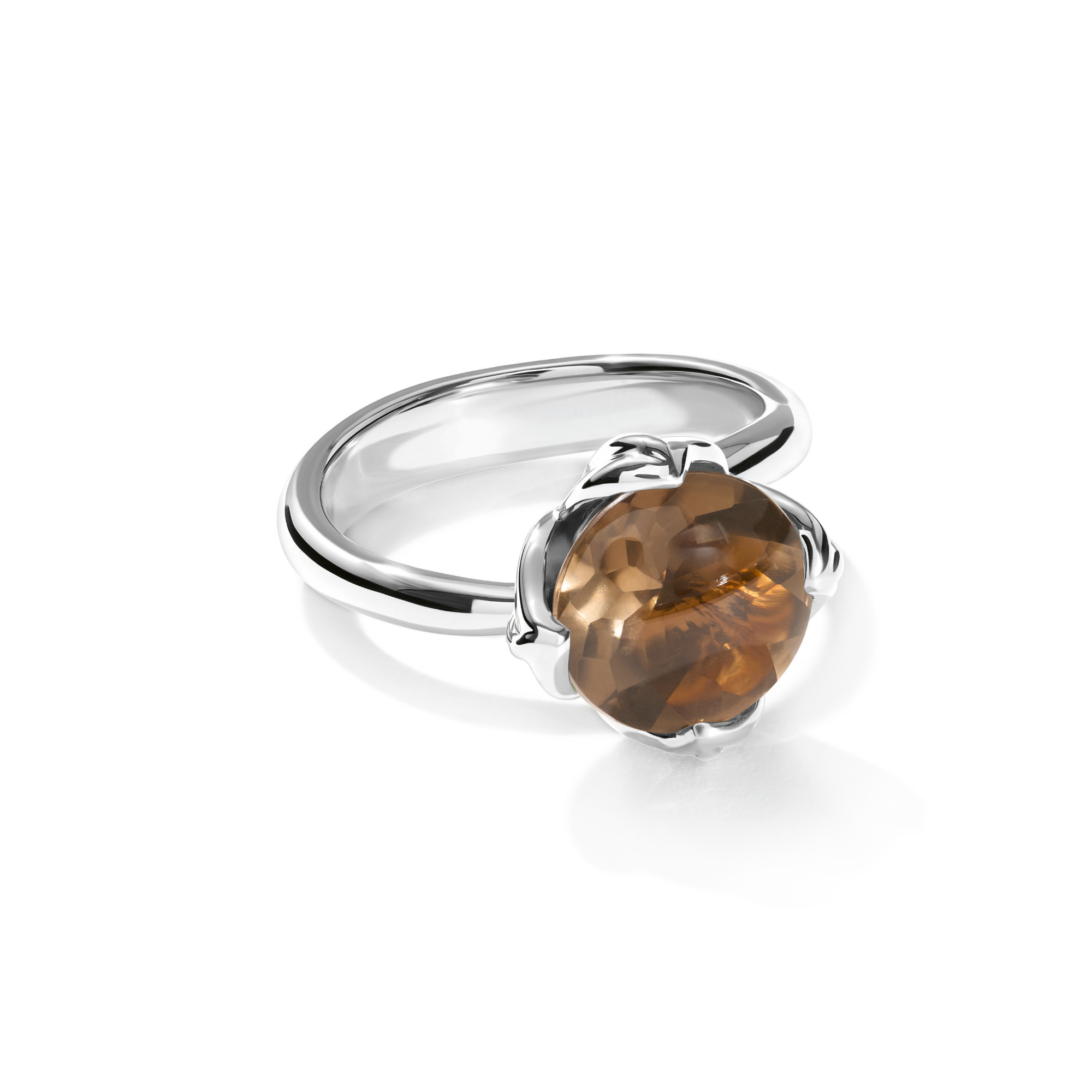 Tamara Comolli TULIP Ring Small mit Rauchquarz (Ref: R-TUL-s-SmQu-wg)