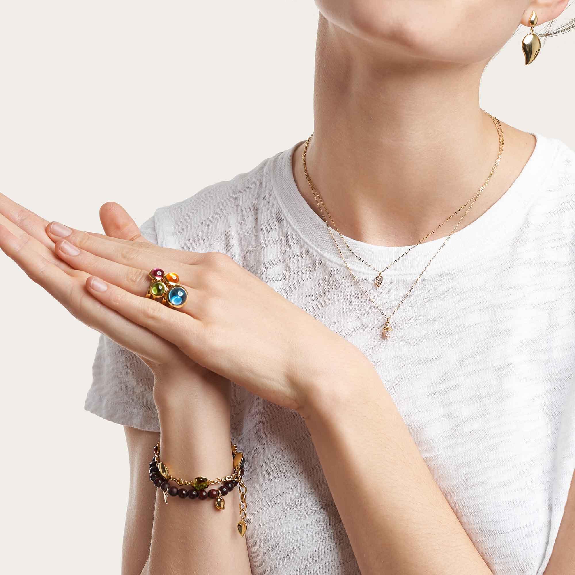 Tamara Comolli SPARKLE Kette mit DiamantPavé  (Ref: C-Spa-1-DR-p-rg-45)