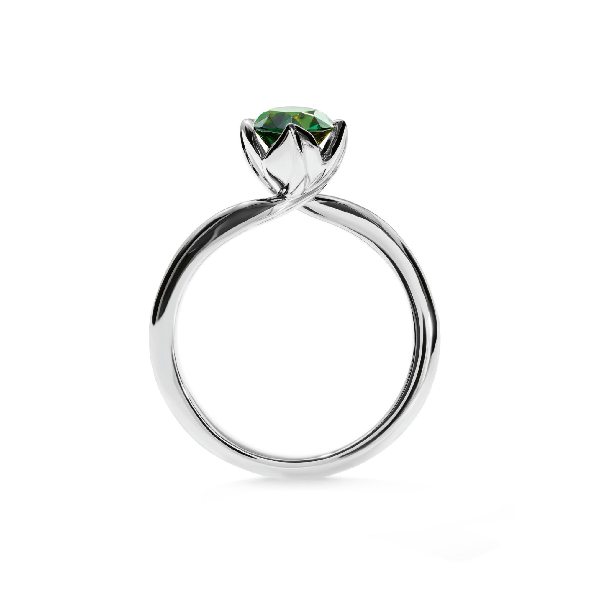 Tamara Comolli TULIP Ring XS mit grünem Turmalin (Ref: R-TUL-xs-TuGr-wg)