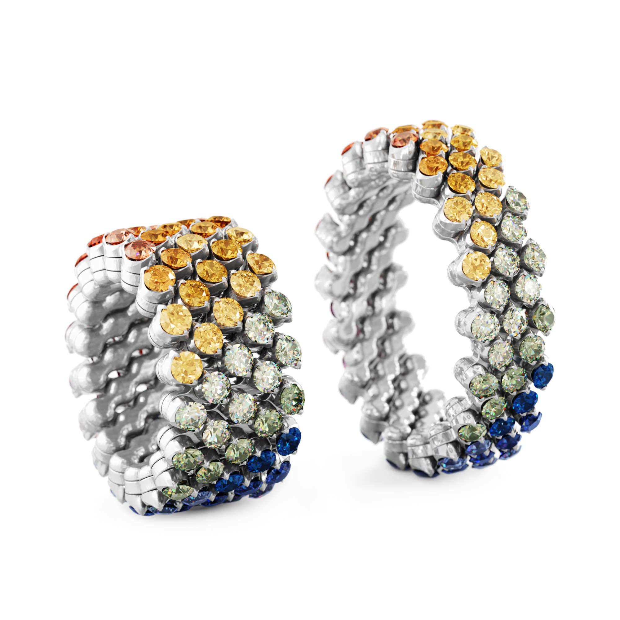 Serafino Consoli Brevetto Multi-Size Ring (Ref: RMS 5F4 WG RAINBOW)