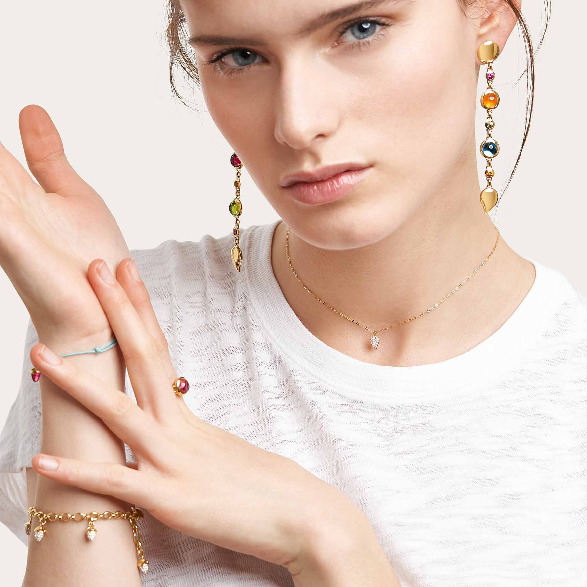 Tamara Comolli SPARKLE Drop Halskette (Ref: C-Spa-1-Dr-p-yg-45)