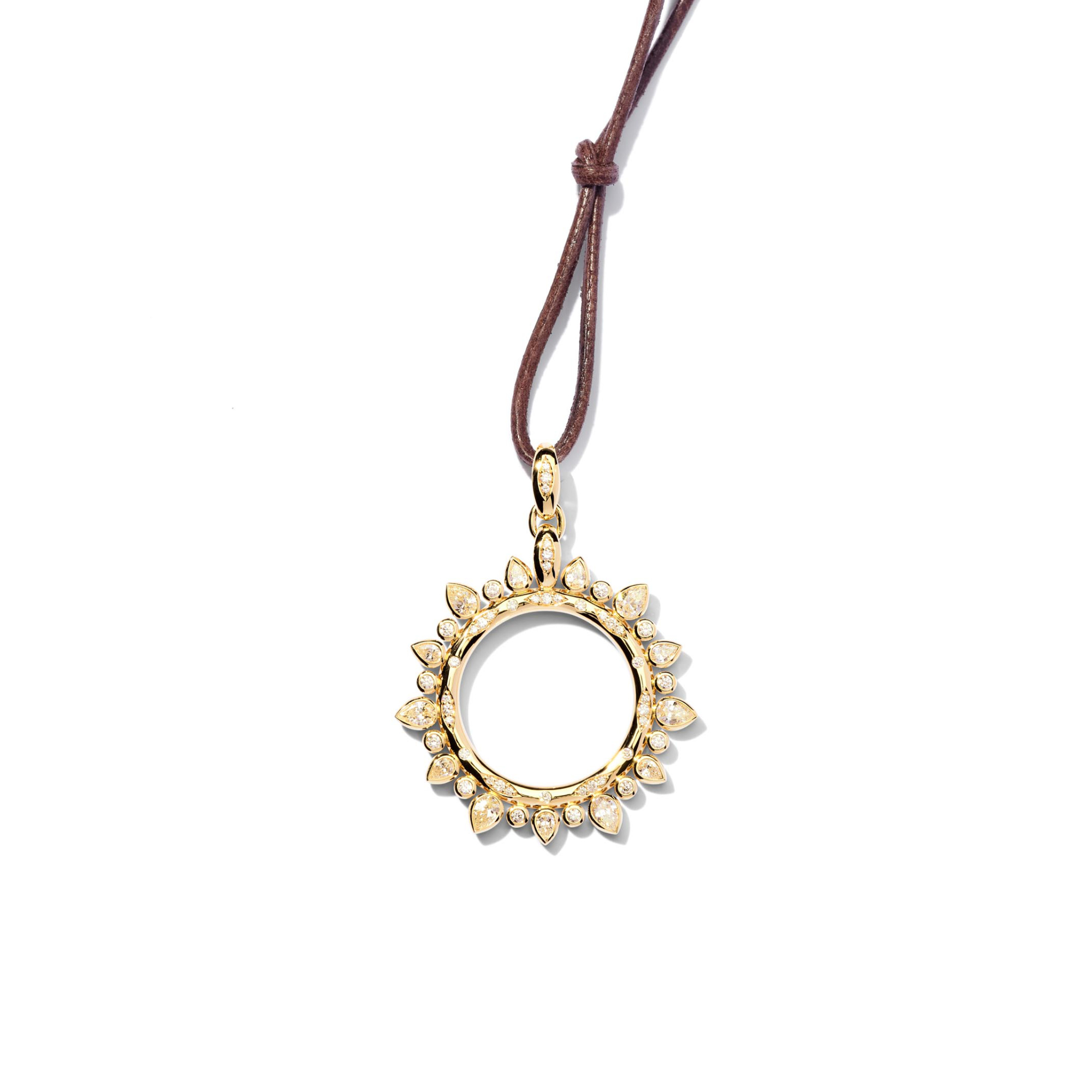 Tamara Comolli GYPSY Anhänger Classic Sun large mit Diamanten (Ref: P-Gyp-Cl-l-yg)