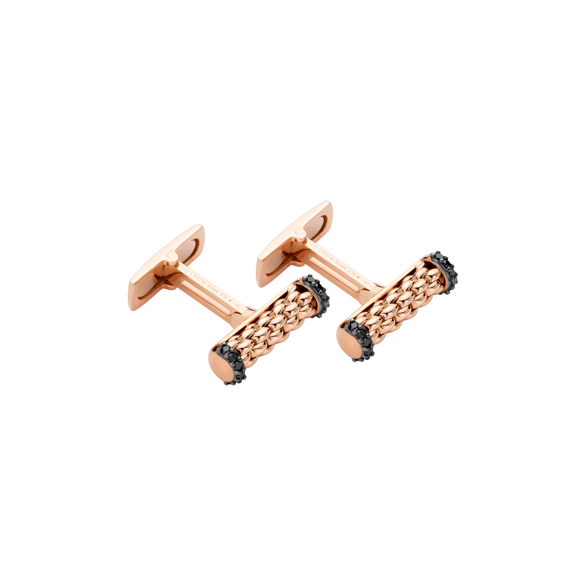 FOPE Solo Manschettenknöpfe mit schwarzen Diamanten (Ref: 00206GX_BN_R_X3X_000)