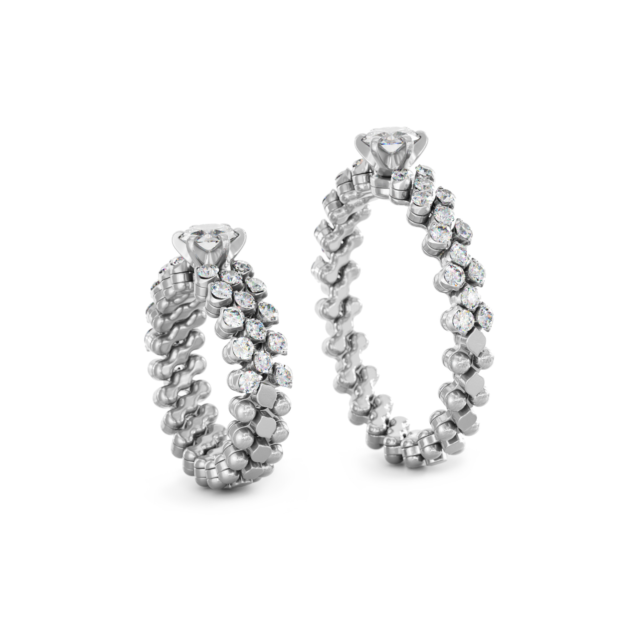 Serafino Consoli Brevetto Solitaire Multi-Size Ring (Ref: RMS SL WD 050 3H2 WG WD)