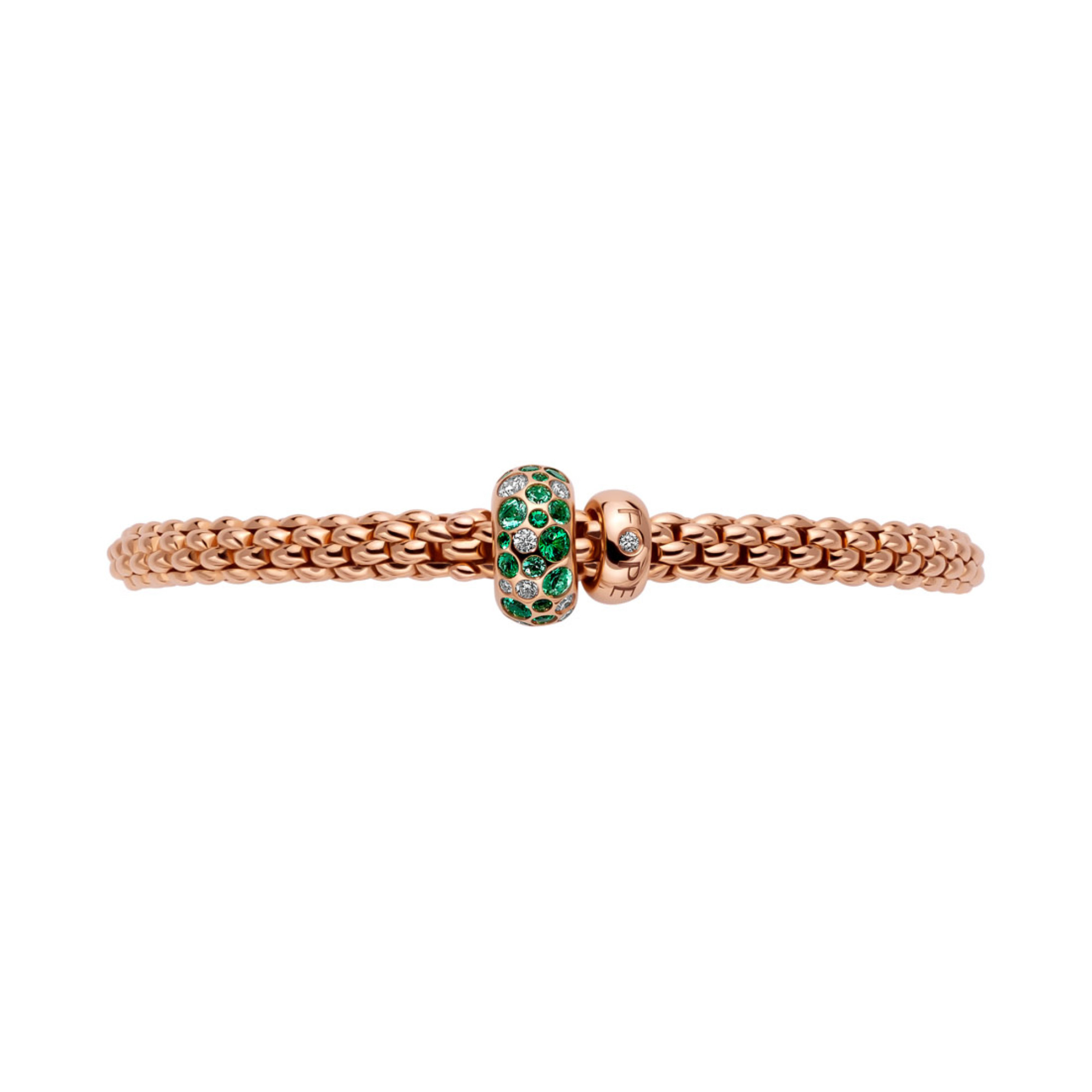 FOPE Solo Flex'it Armband mit Diamanten und Smaragden (Ref: 61206BX_P6_R_RRX_0XS)