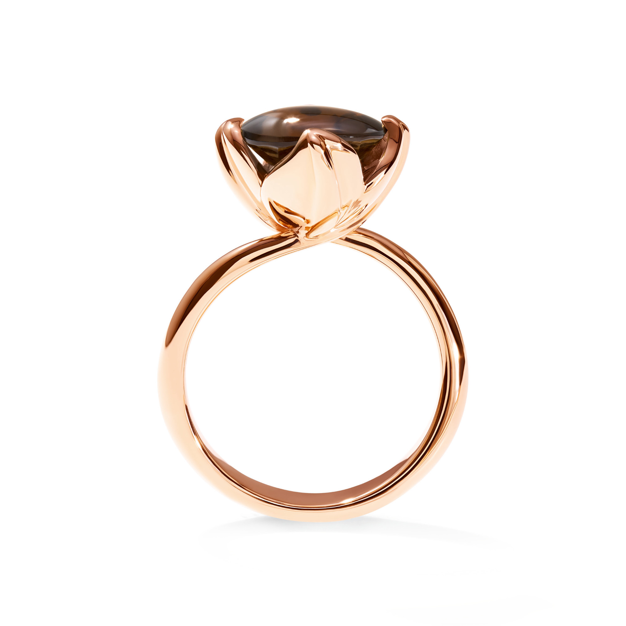 Tamara Comolli TULIP Ring Small mit Rauchquarz (Ref: R-TUL-s-SmQu-rg)