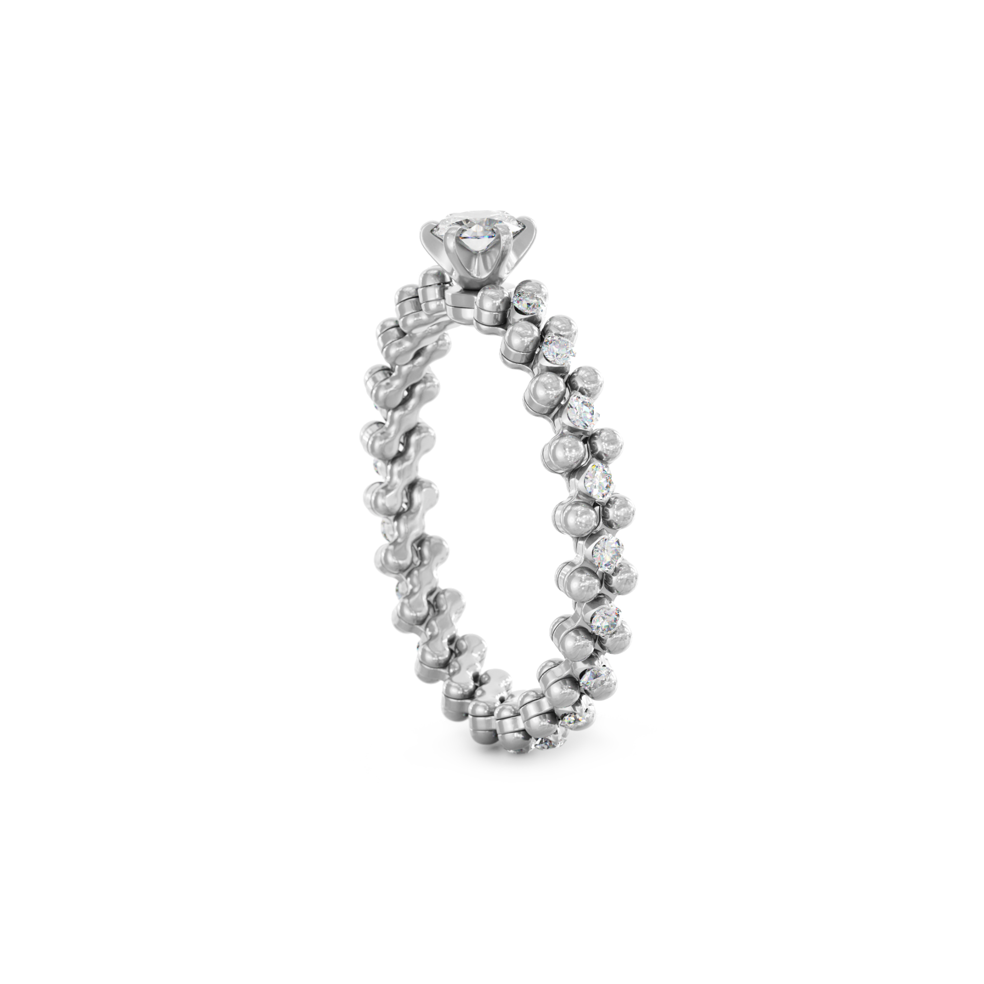 Serafino Consoli Brevetto Solitaire Multi-Size Ring (Ref: RMS SL WD 050 3M2 WG WD)