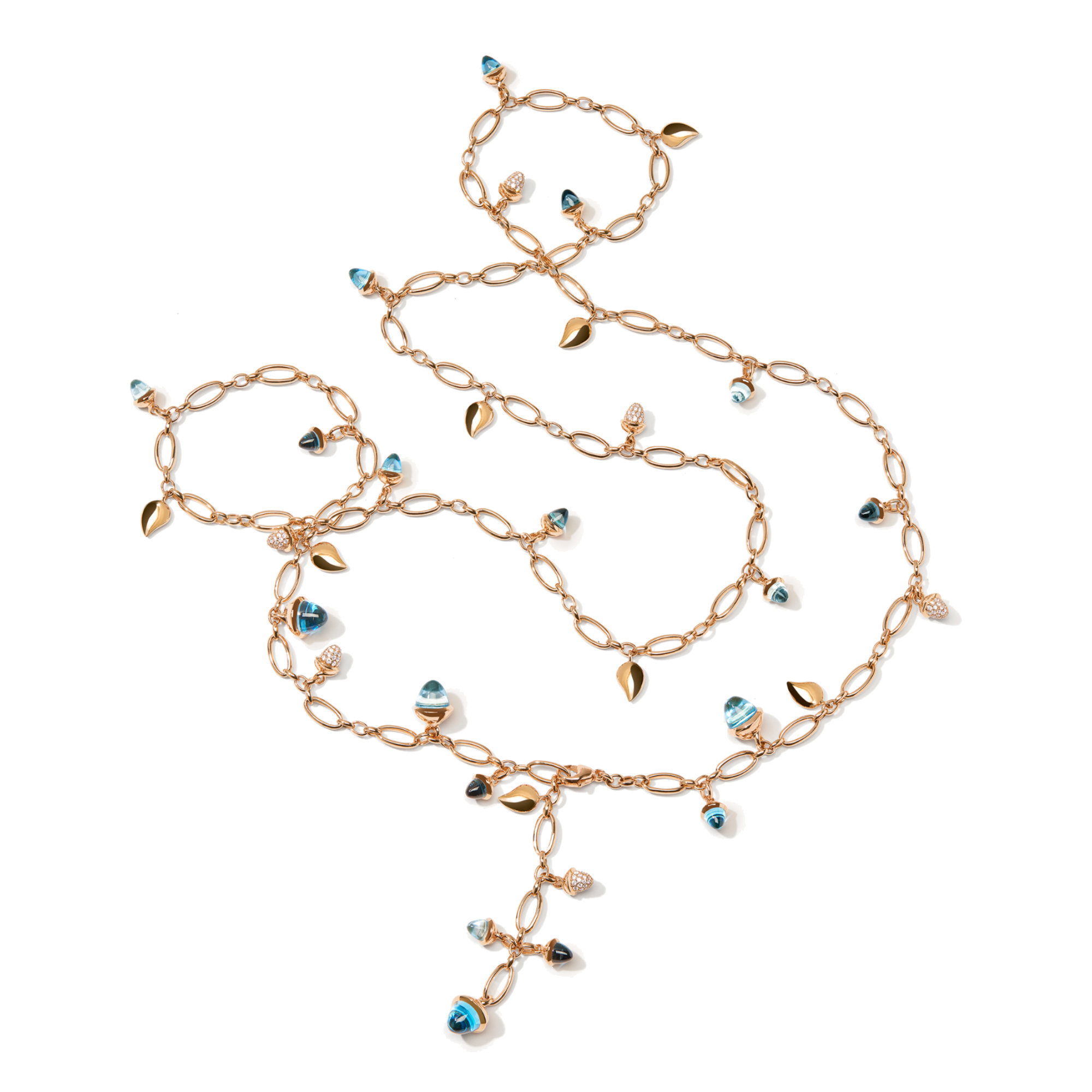 Tamara Comolli MIKADO Halskette 'Sky' mit Diamant Pavé (Ref: N-M-100-Sky-p-rg)