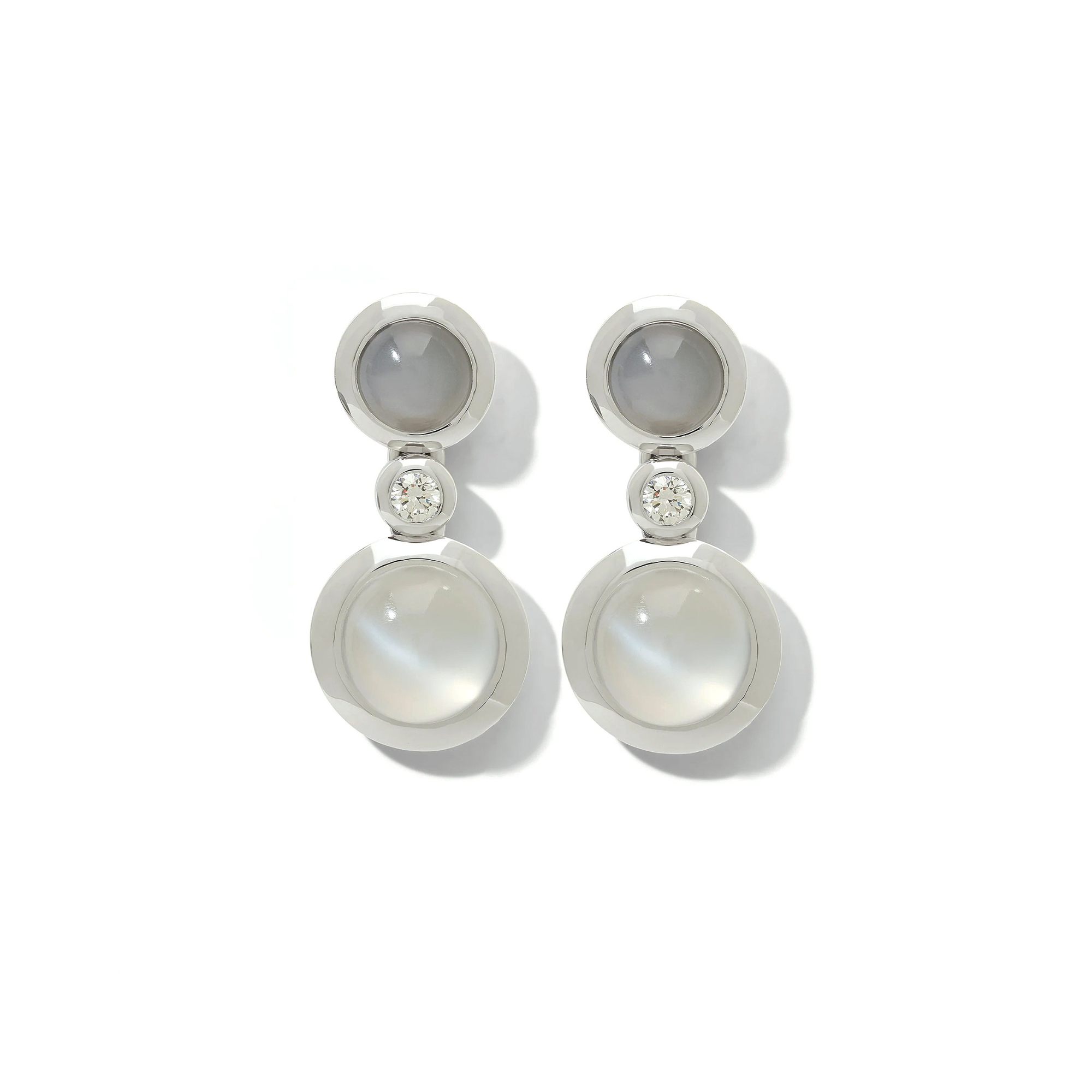 Tamara Comolli BOUTON Ohrhänger 2 Cabochons 'Cashmere' (Ref: E-BOU-2-Cas-Cl-wg)