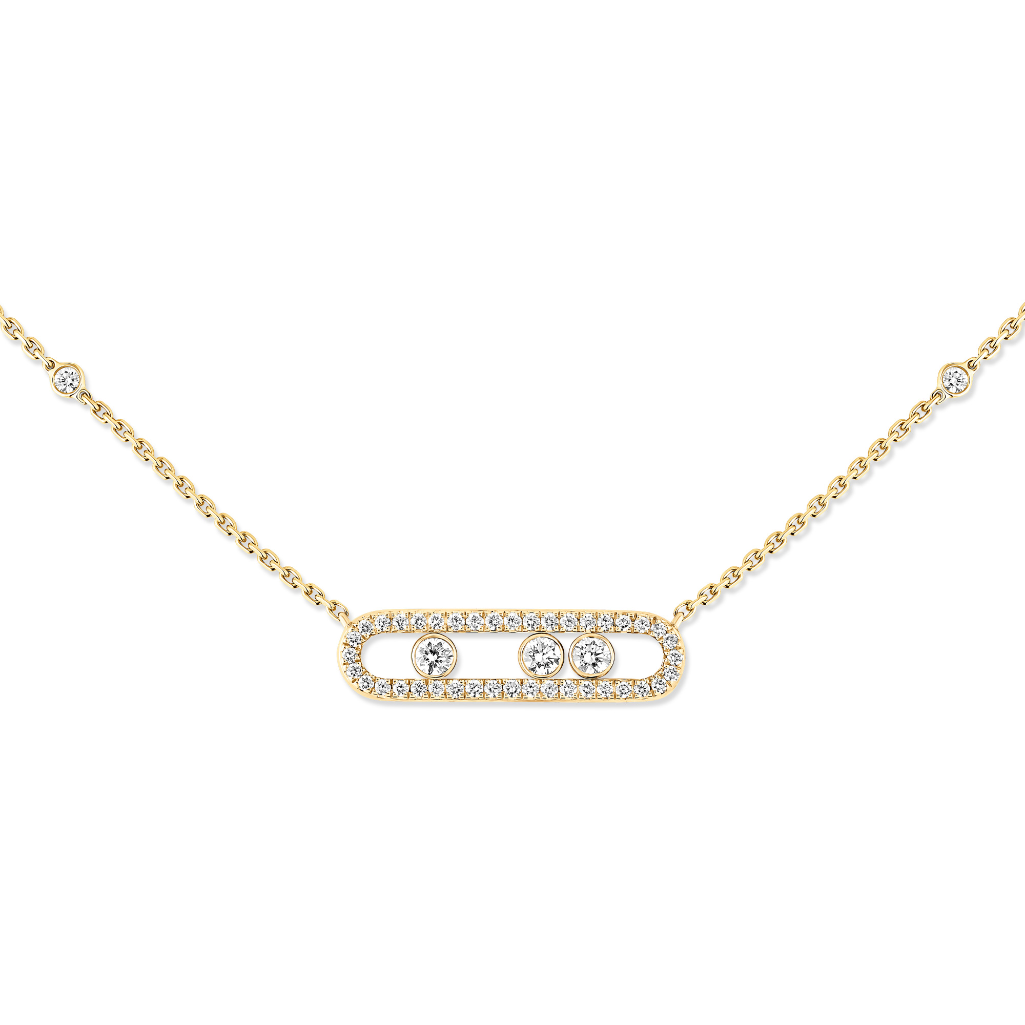 Messika Move Classique Baby Pavé Halskette (Ref: 04322-YG)