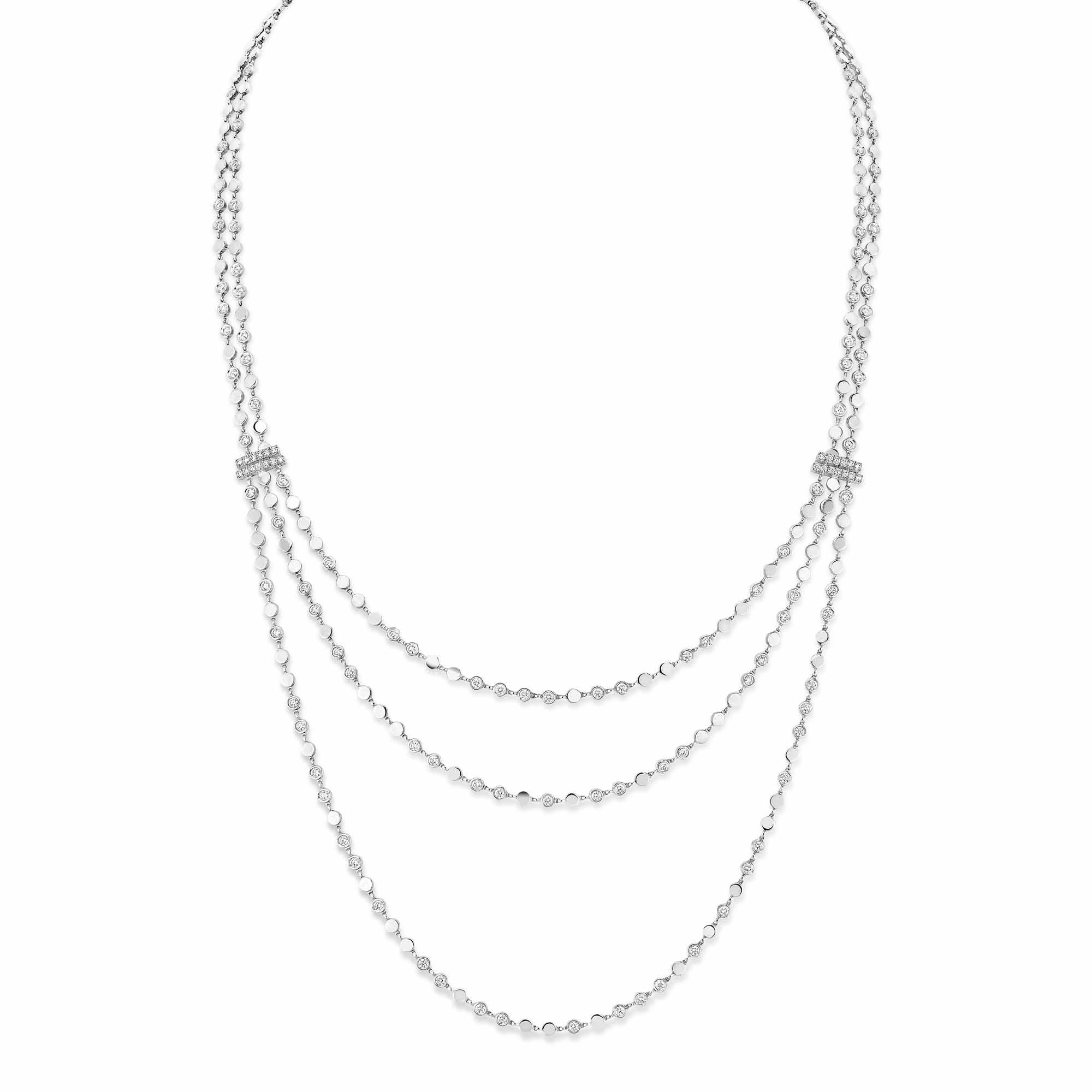Messika D-Vibes mehrreihige lange Halskette (Ref: 12435-WG)