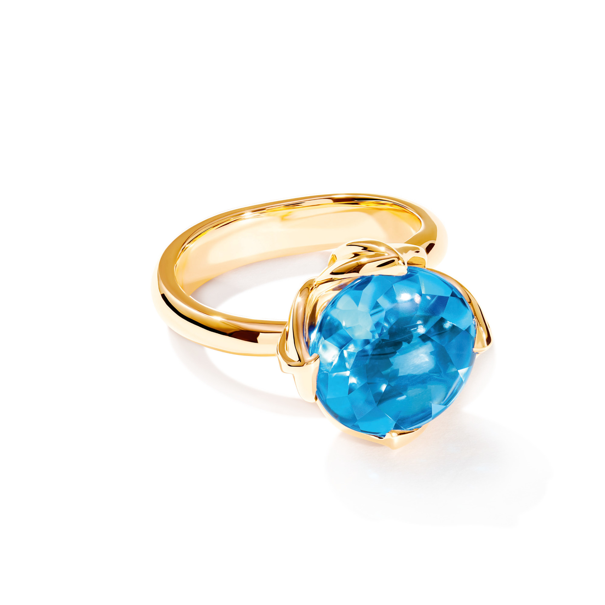Tamara Comolli TULIP Ring Large mit Swiss Topas (Ref: R-TUL-l-ToSw-yg)