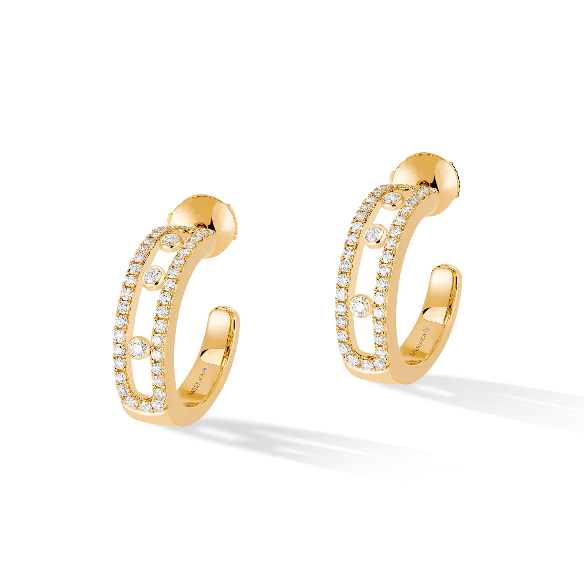 Messika Move Classique Pavé Hoop Creolen (Ref: 04993-YG)