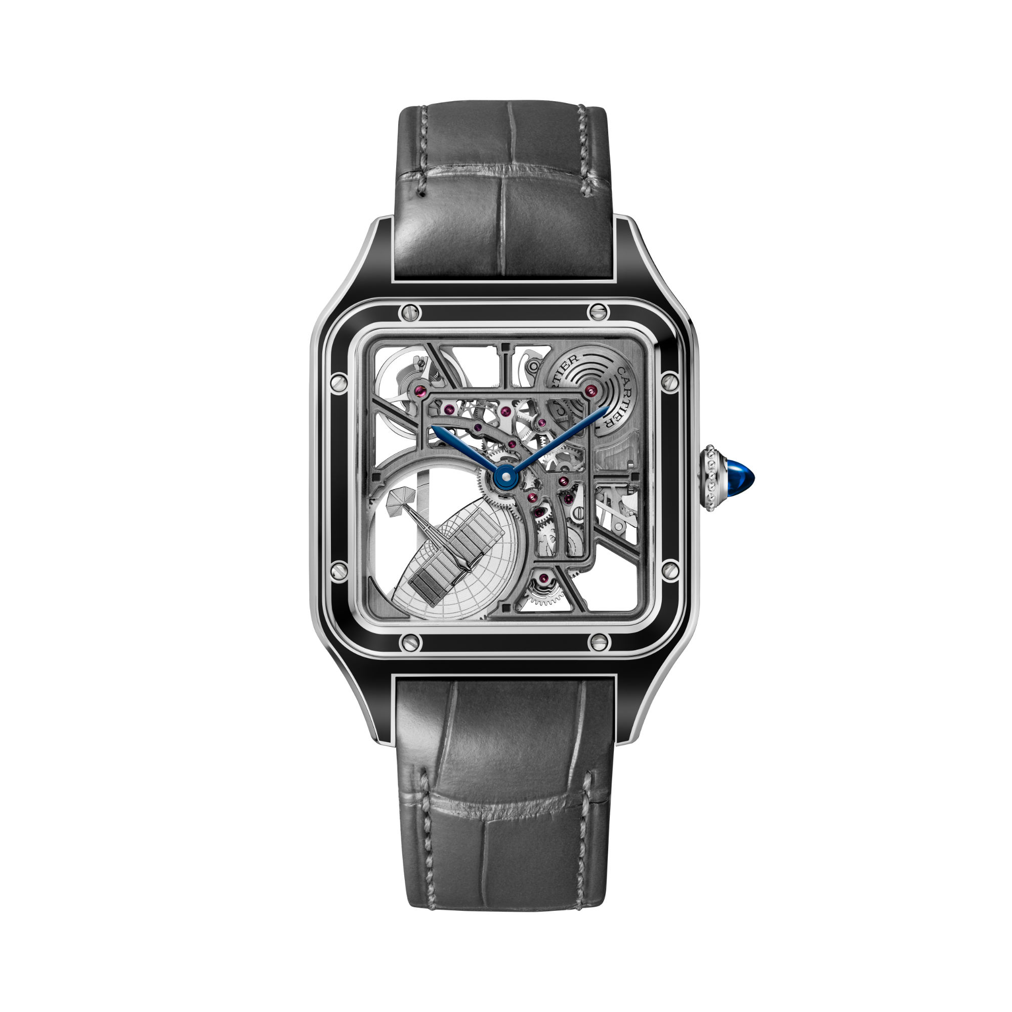 Cartier Santos-Dumont skelettiert mit Mikrorotor (Ref: WHSA0044)