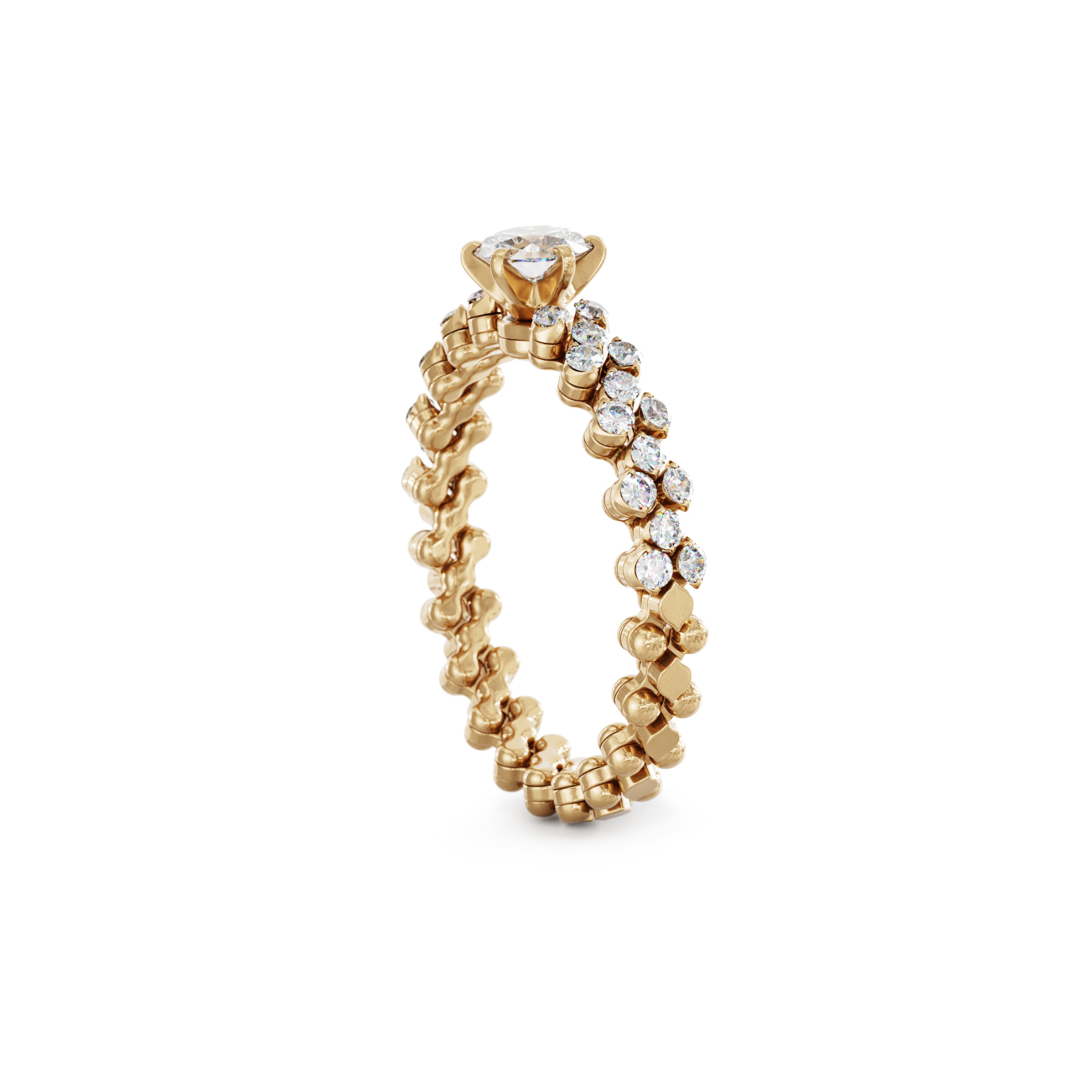 Serafino Consoli Brevetto Solitaire Multi-Size Ring (Ref: RMS SL WD 075 3H2 RG WD)