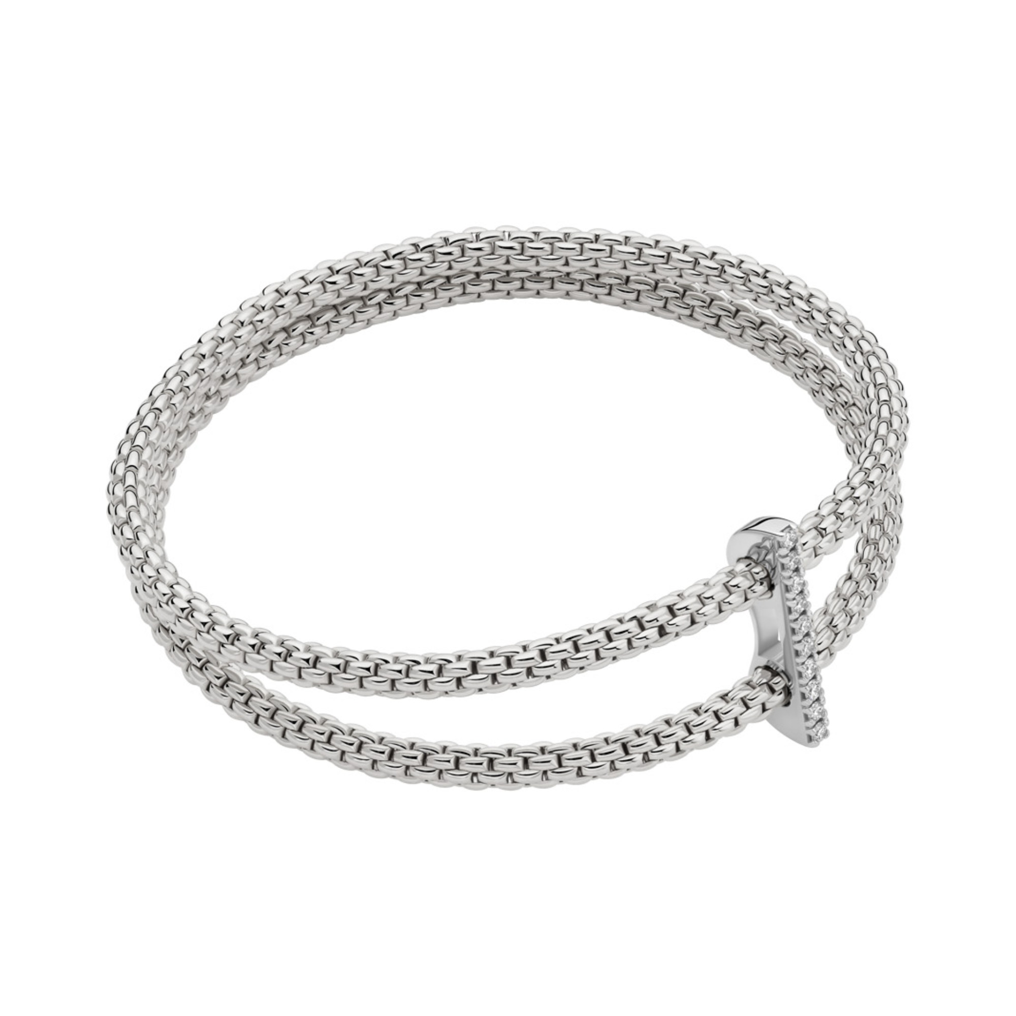 FOPE Prima doppeltes Mesh-Armband mit Diamantpavé (Ref: 74008BX_BB_B_XBX_0XS)