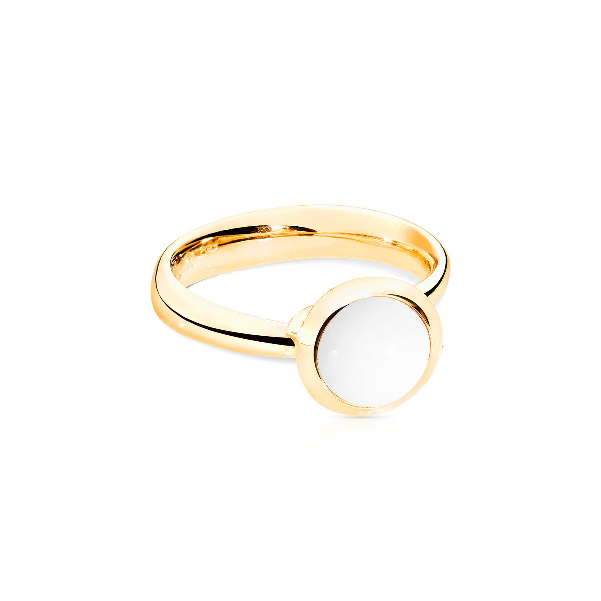 Tamara Comolli BOUTON Ring small Cacholong (Ref: R-BOU-s-Cach-yg)