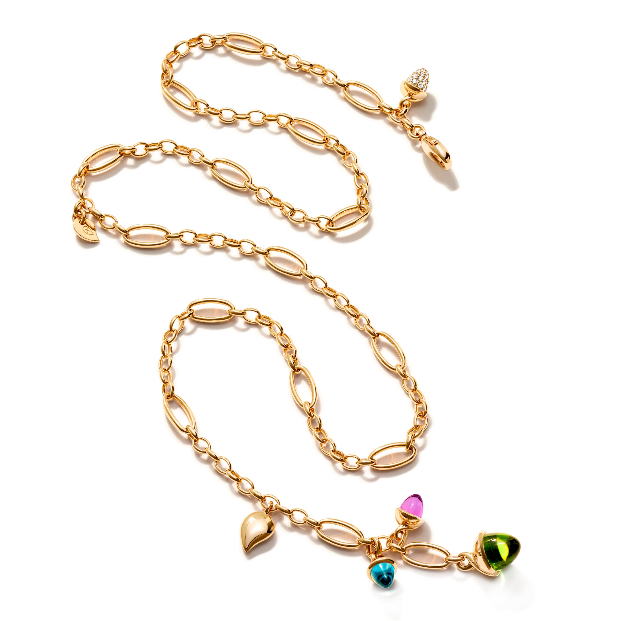 Tamara Comolli MIKADO Halskette 'Aurora' mit Diamant-Pavé (Ref: N-M-Del51-Aur-p-rg)