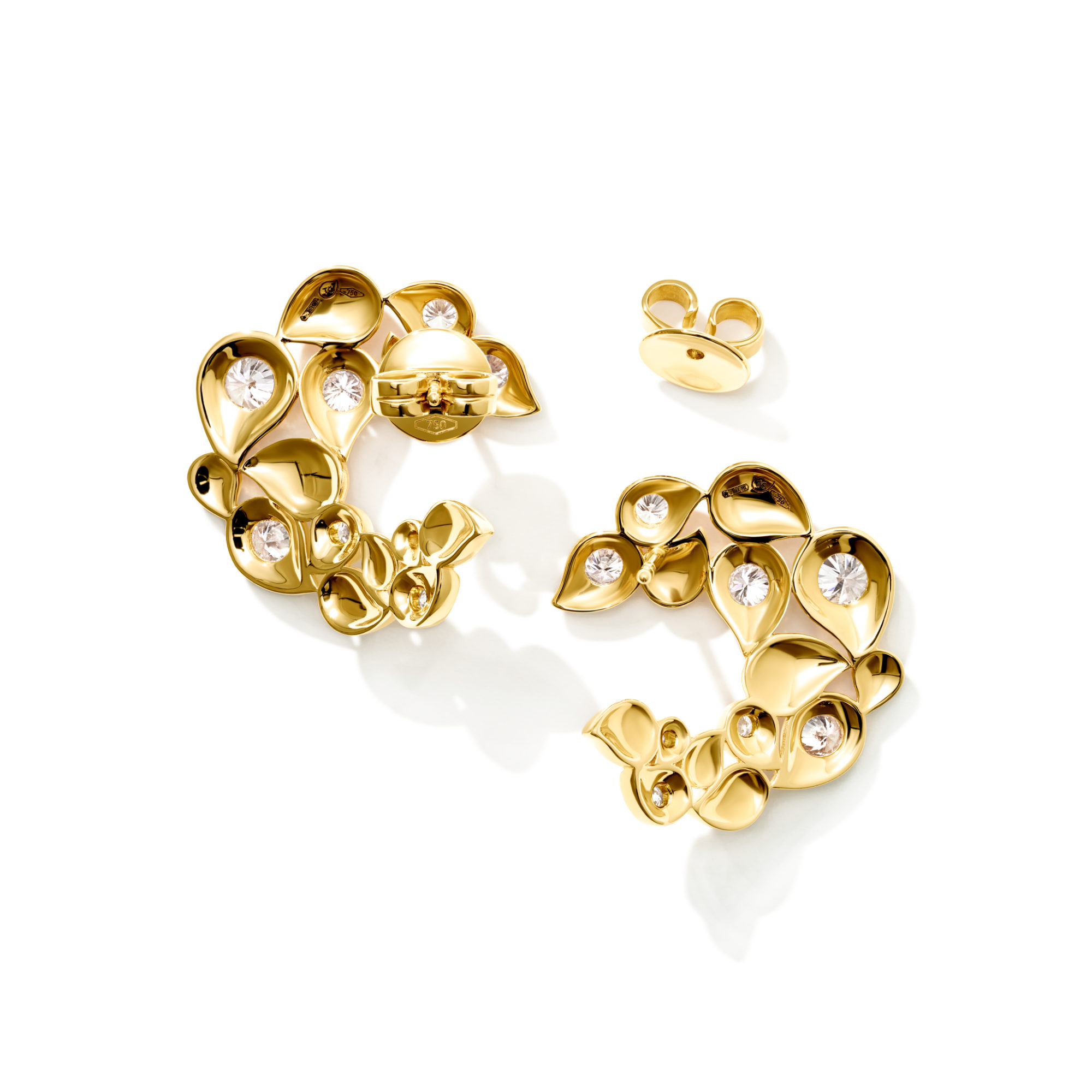 Tamara Comolli SNOWFLAKES Hoop Classic alternating Earrings (Ref: E-SF-Ho-Cl-alt-yg)