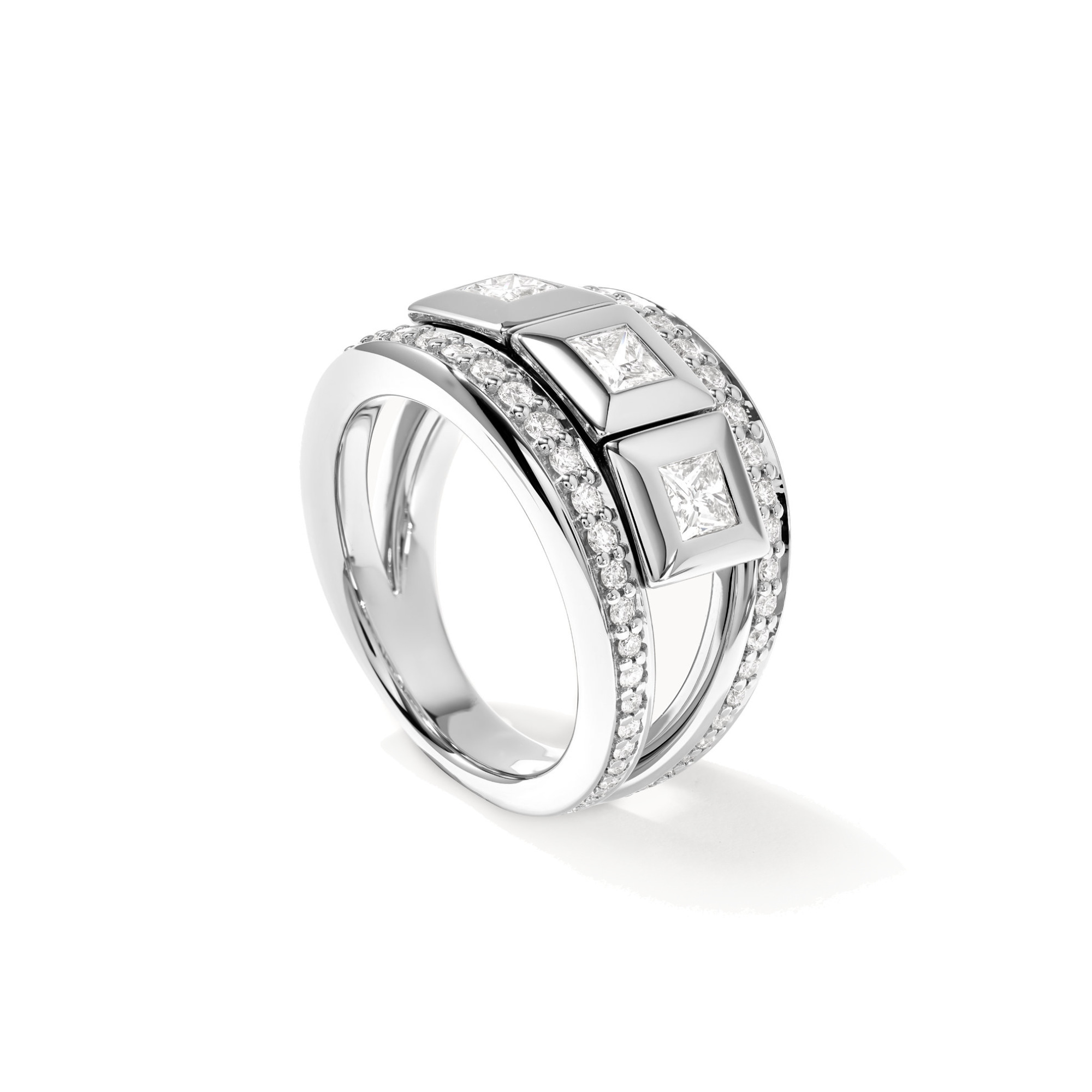 Tamara Comolli CURRICULUM VITAE Ring 3 mit Diamant Pavé small (Ref: R-CV3-s-Pr-p-wg)
