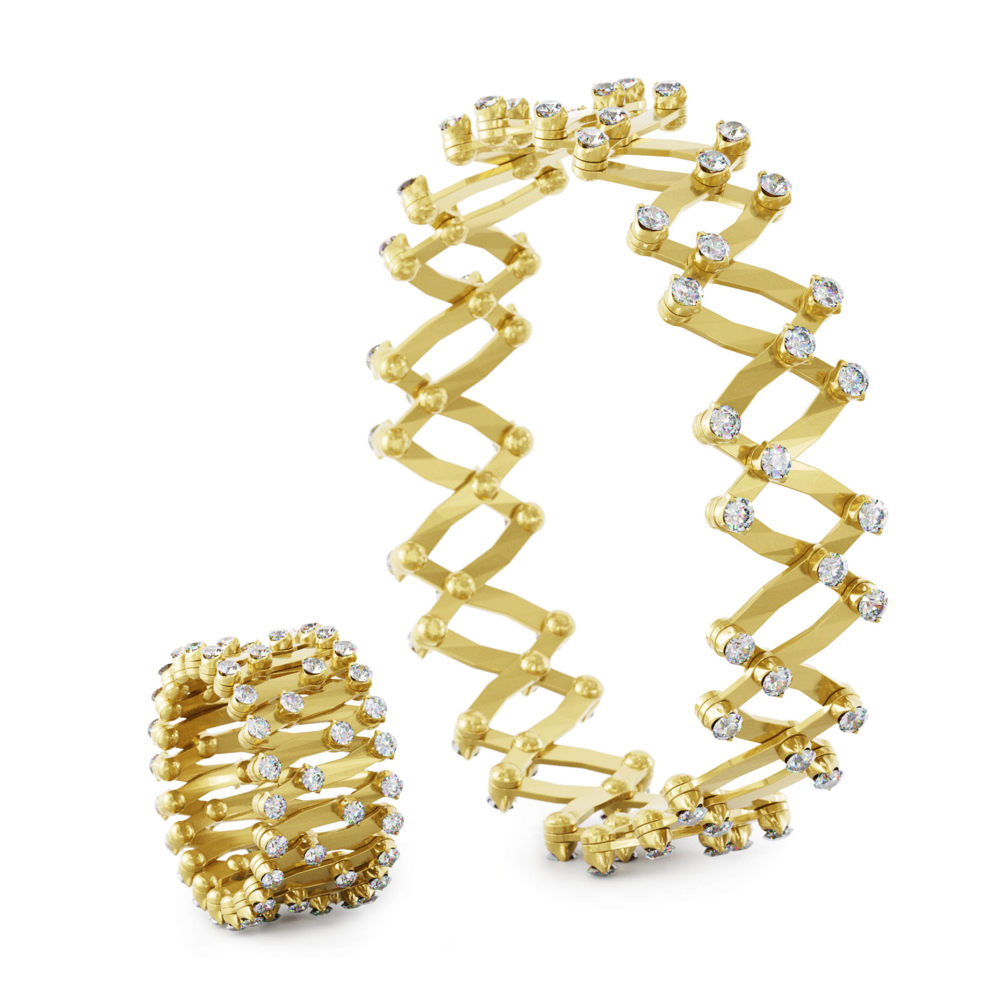 Serafino Consoli Serafino Multi-Size Ring und Armreif (Ref: S.RB 1492 F4 YG WD)
