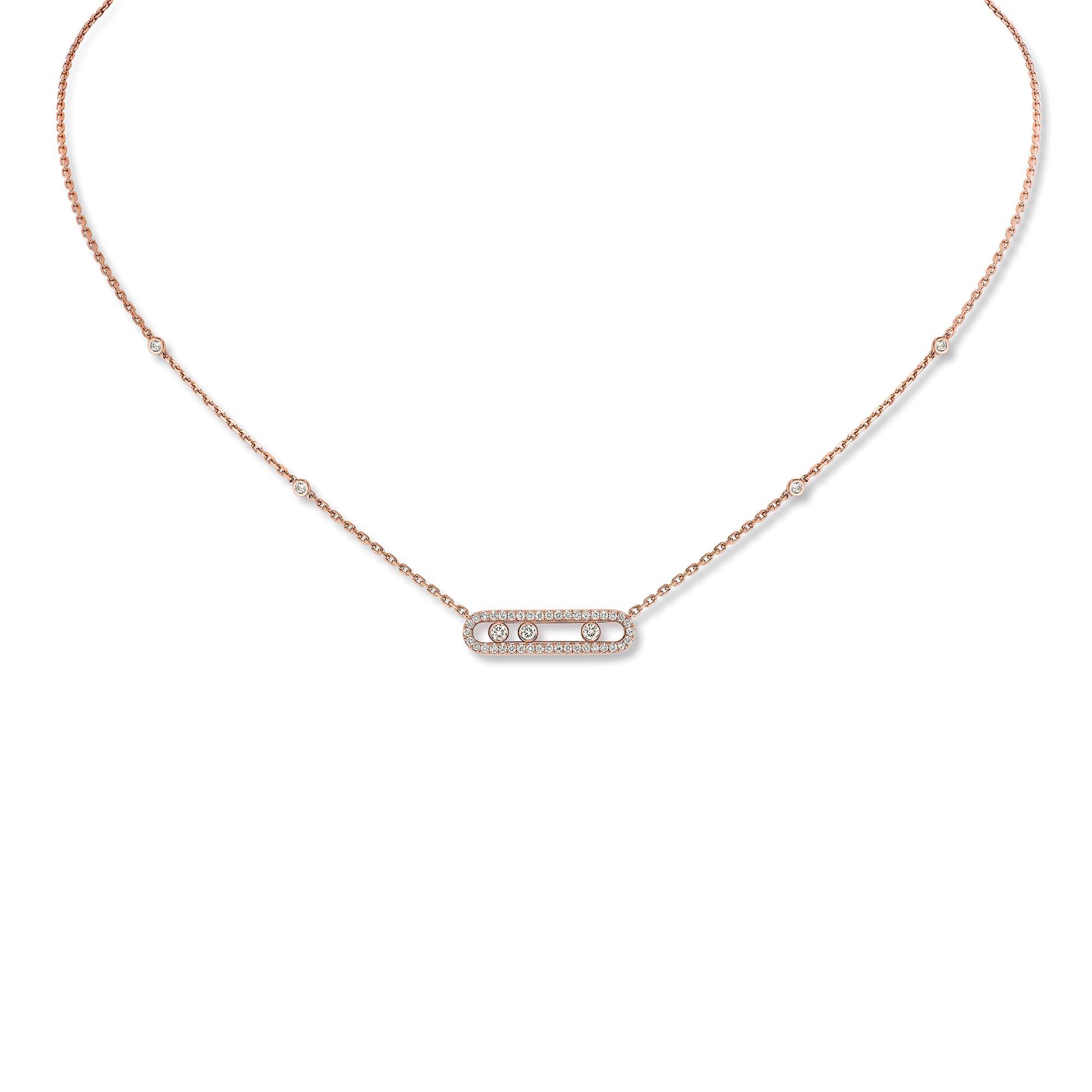 Messika Move Classique Baby Pavé Halskette (Ref: 04322-PG)
