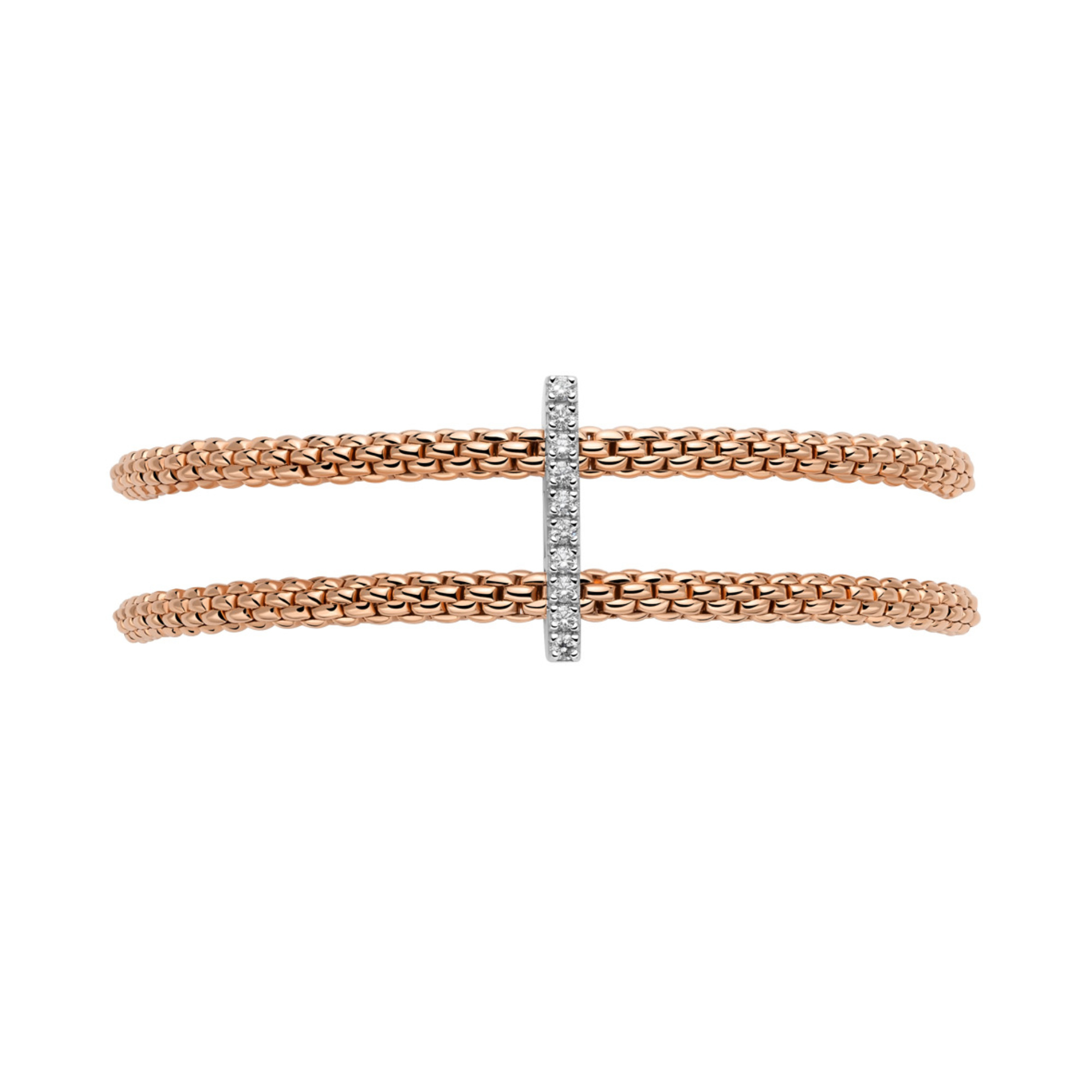 FOPE Prima doppeltes Mesh-Armband mit Diamantpavé (Ref: 74008BX_BB_R_XBX_0XS)