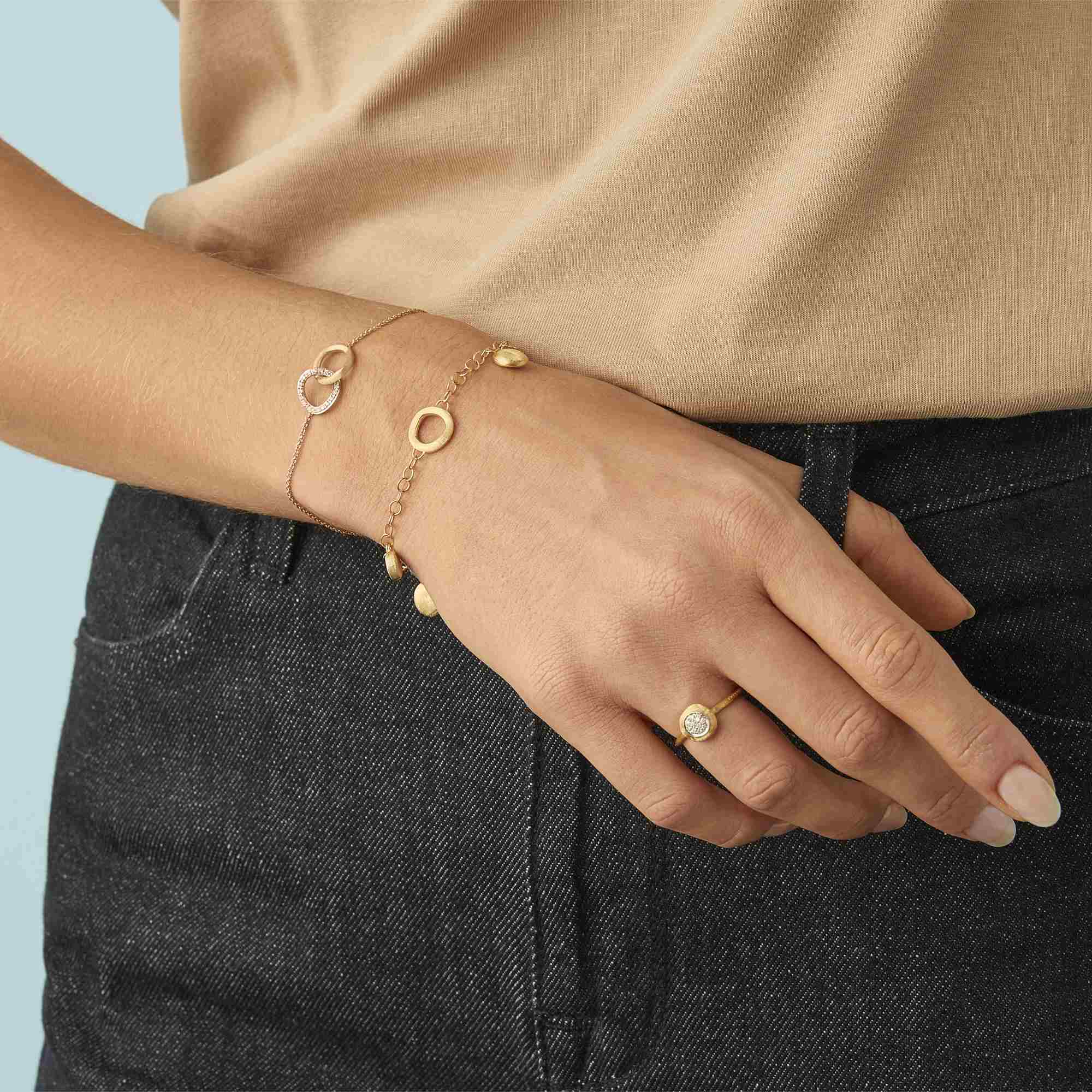 Marco Bicego Jaipur Ring Oro E Diamanti (Ref: AB471_B_YW_Q6)