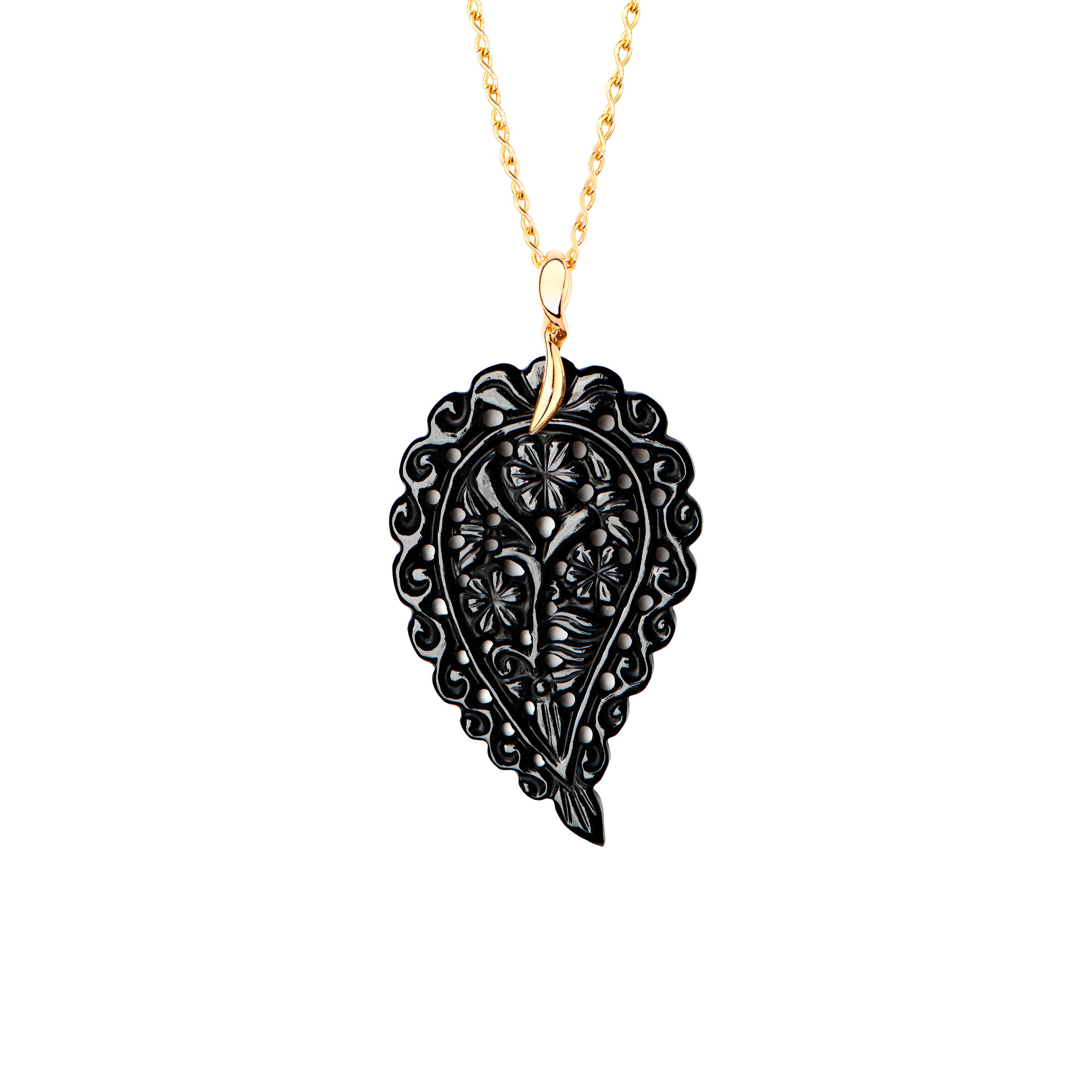 Tamara Comolli INDIA Anhänger large Onyx schwarz (Ref: P-IND-l-Bla-yg)