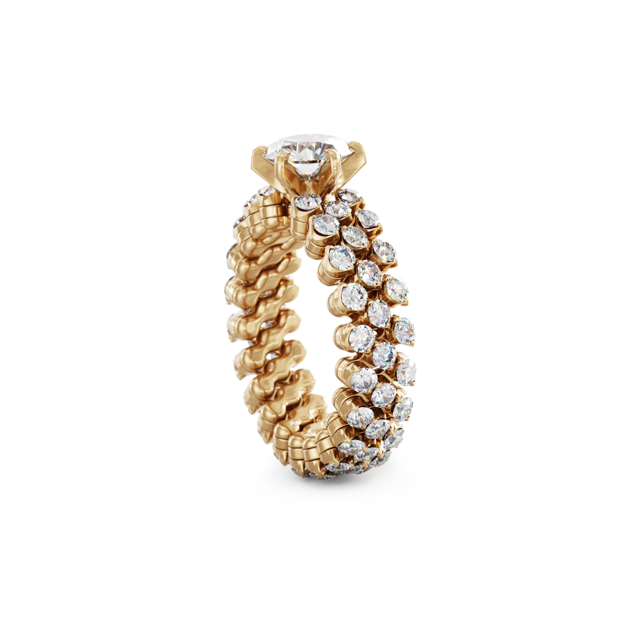 Serafino Consoli Brevetto Solitaire Multi-Size Ring (Ref: RMS SL WD 100 3F2 RG WD)