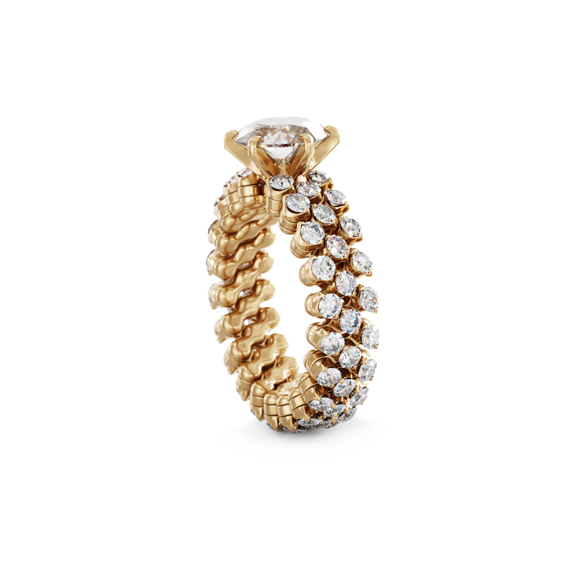 Serafino Consoli Brevetto Solitaire Multi-Size Ring (Ref: RMS SL WD 125 3F2 RG WD)