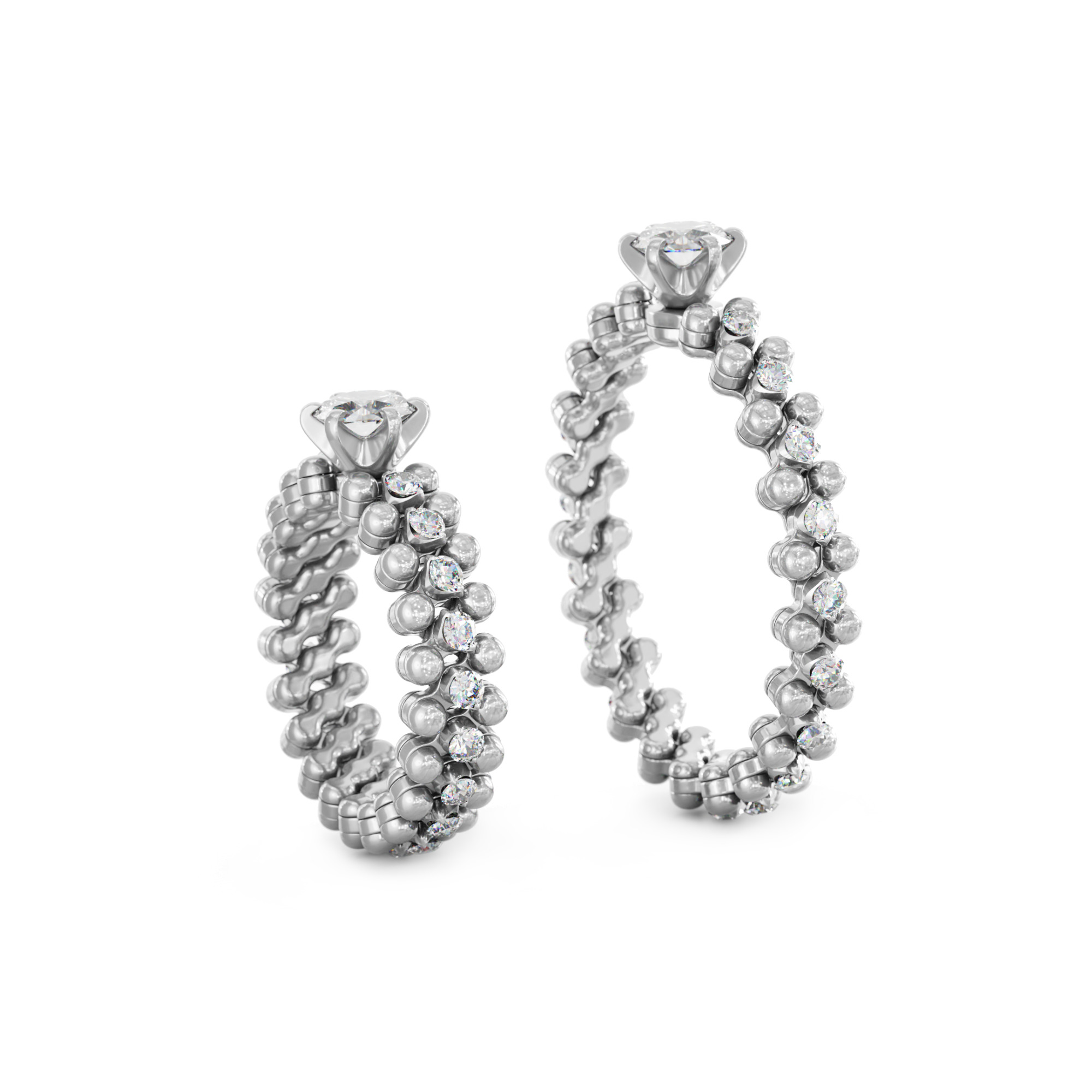 Serafino Consoli Brevetto Solitaire Multi-Size Ring (Ref: RMS SL WD 050 3M2 WG WD)