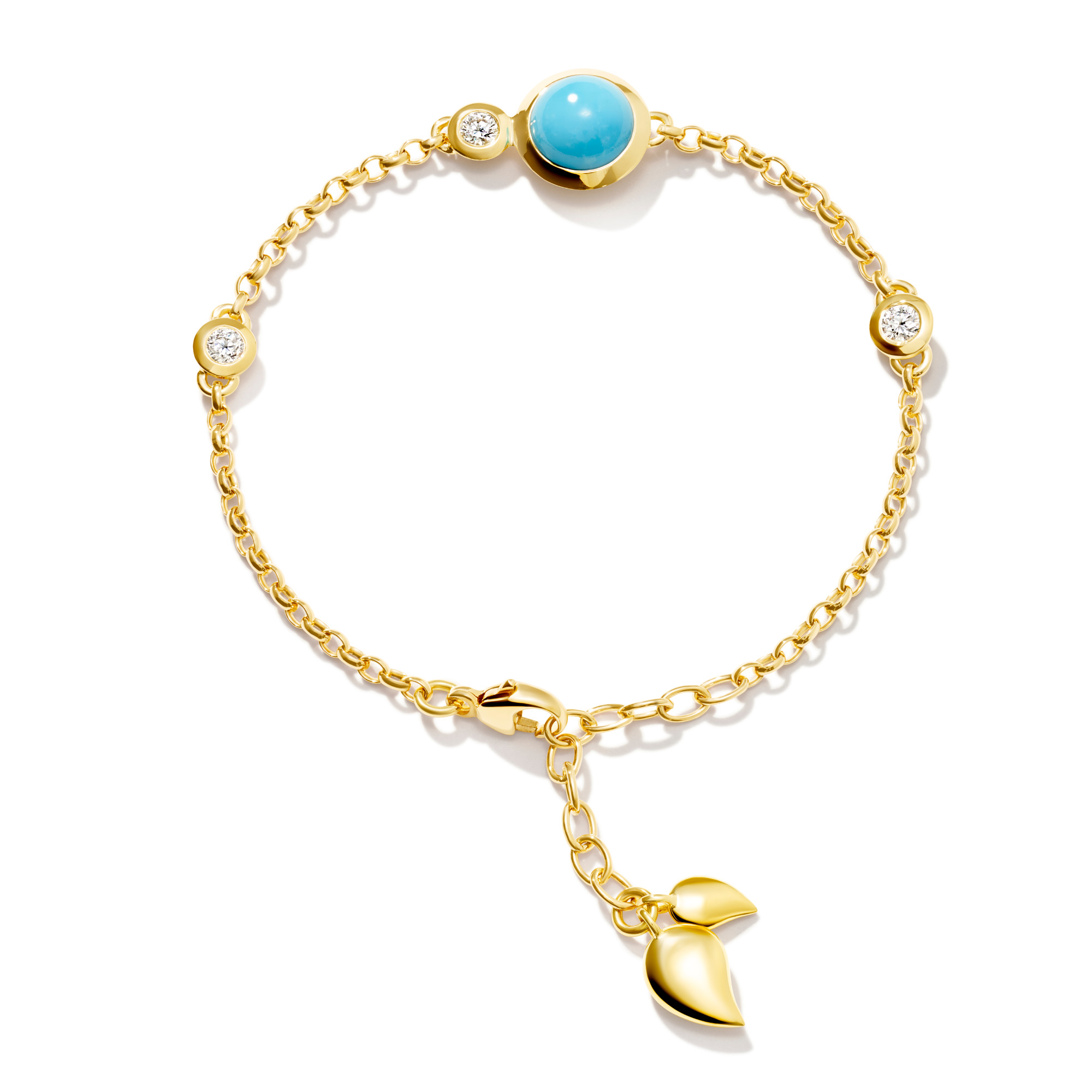 Tamara Comolli BOUTON Mini Chain Armband 'Türkis' Medium/Large (Ref: B-BOU-c-Tur-ml-yg)