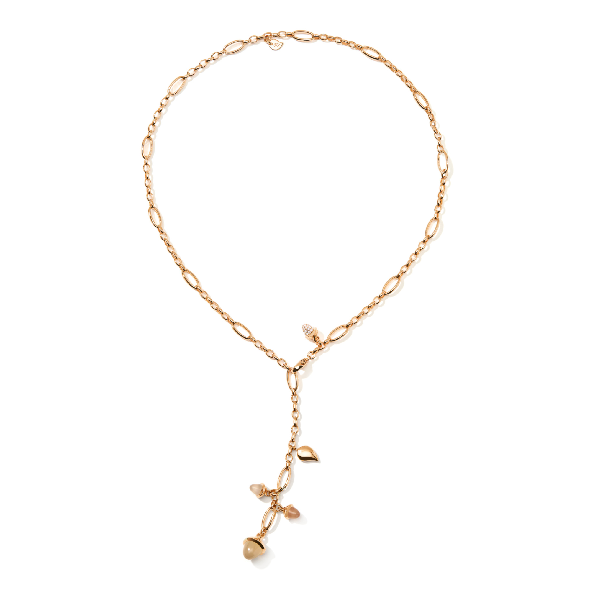 Tamara Comolli MIKADO Delicate Collier Camel mit Diamant Pavé  (Ref: N-M-Del51-Cam-p-rg)