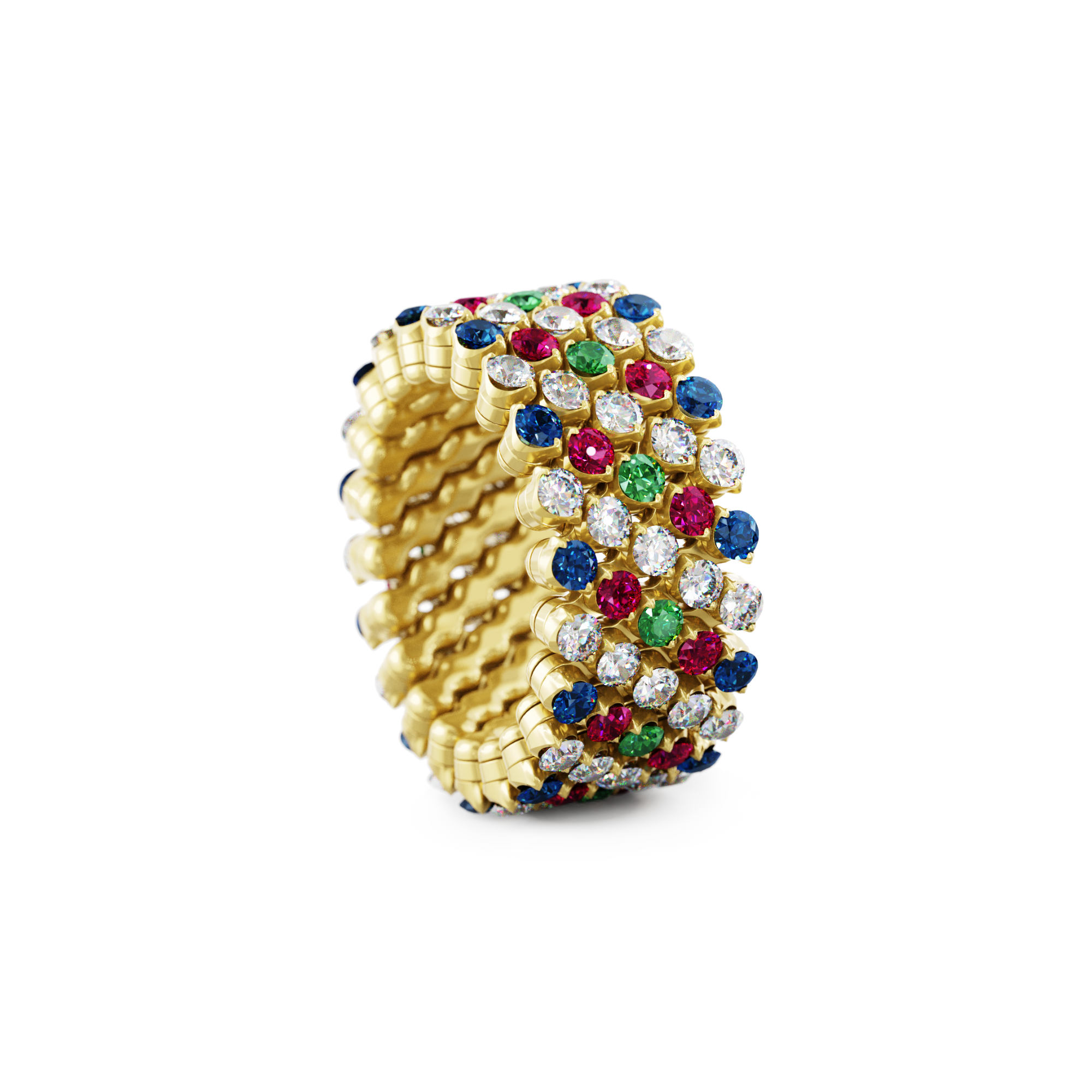 Serafino Consoli Brevetto Multi-Size Ring (Ref: RMS 5F2 YG WD BS R T MC)