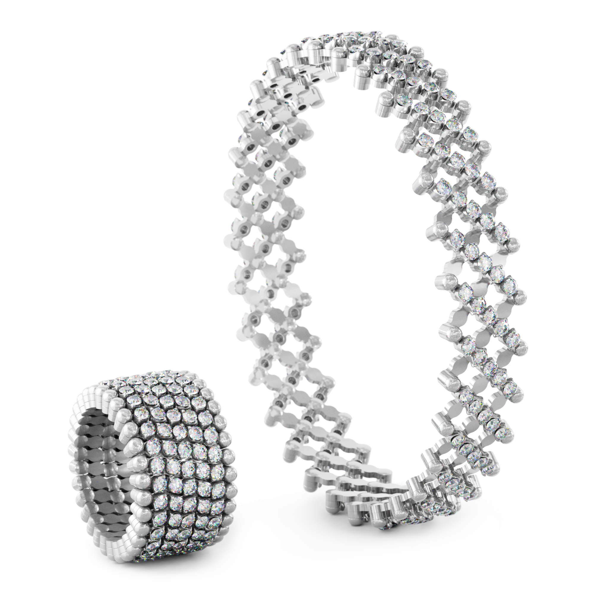 Serafino Consoli Serafino Multi-Size Ring und Armreif (Ref: S.RB 7M2 WG WD)