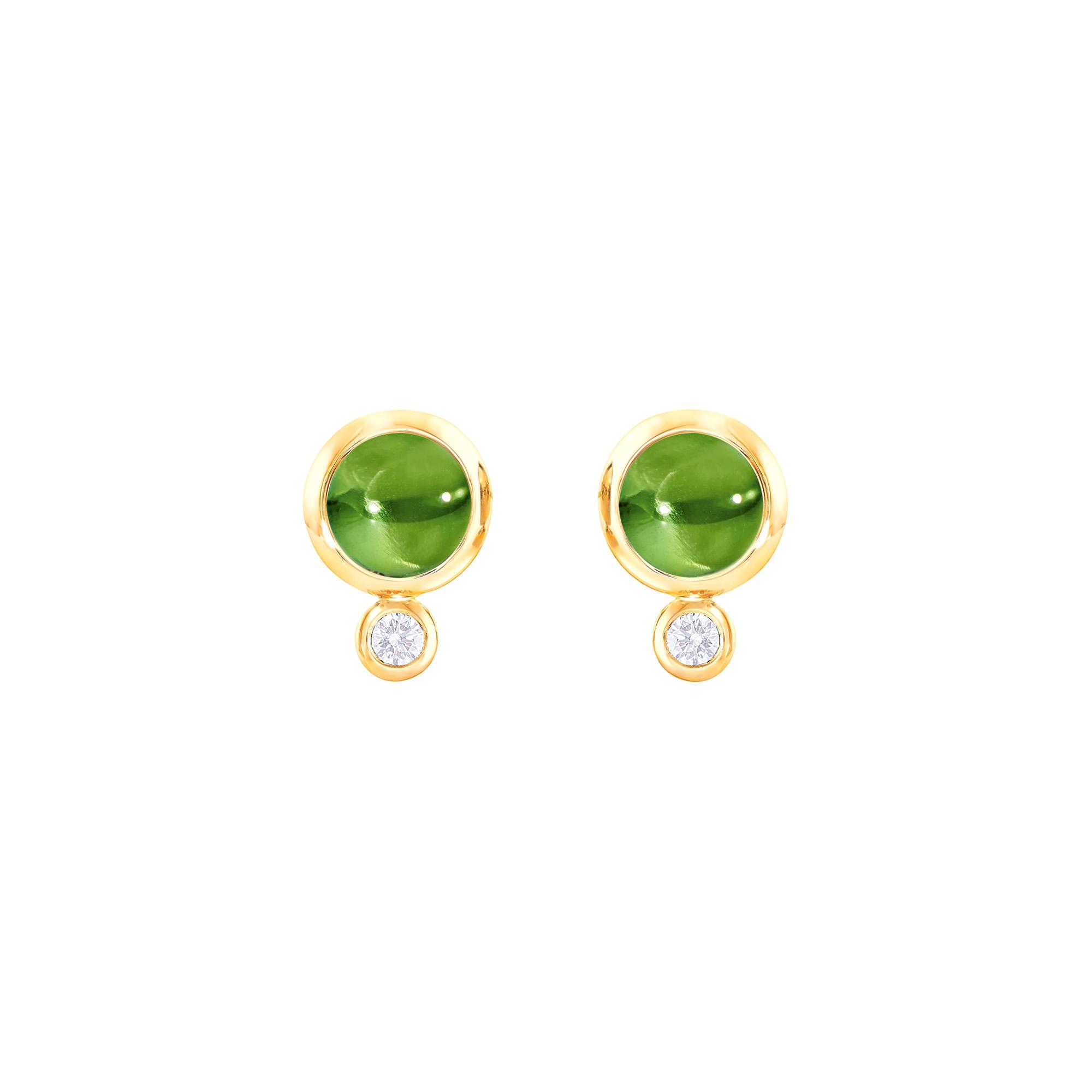 Tamara Comolli BOUTON Ohrstecker Peridot (Ref: E-BOU-Per-Cl-yg)