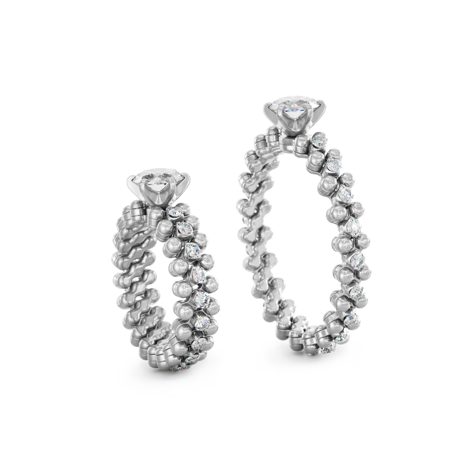 Serafino Consoli Brevetto Solitaire Multi-Size Ring (Ref: RMS SL WD 075 3M2 WG WD)