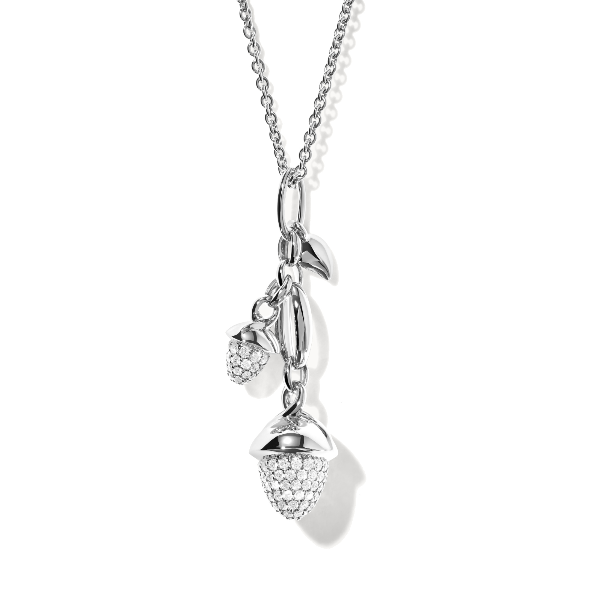 Tamara Comolli MIKADO Dangling 2 Acorns Ohrringe mit Diamant Pavé   (Ref: E-M-d-2-p-wg)