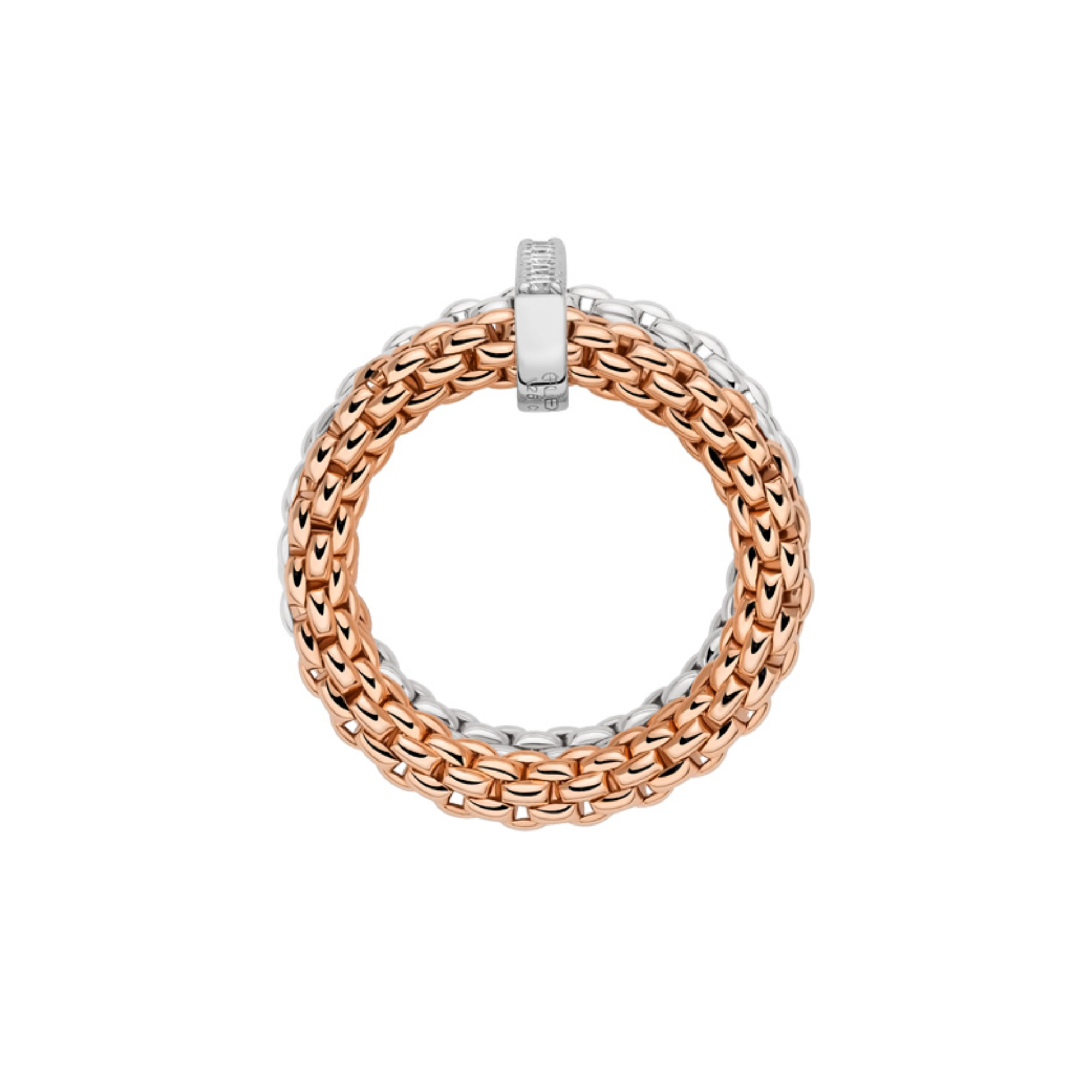 FOPE Prima doppelter Mesh-Ring mit Diamantpavé (Ref: 74008AX_BB_1_XBX_0XS)