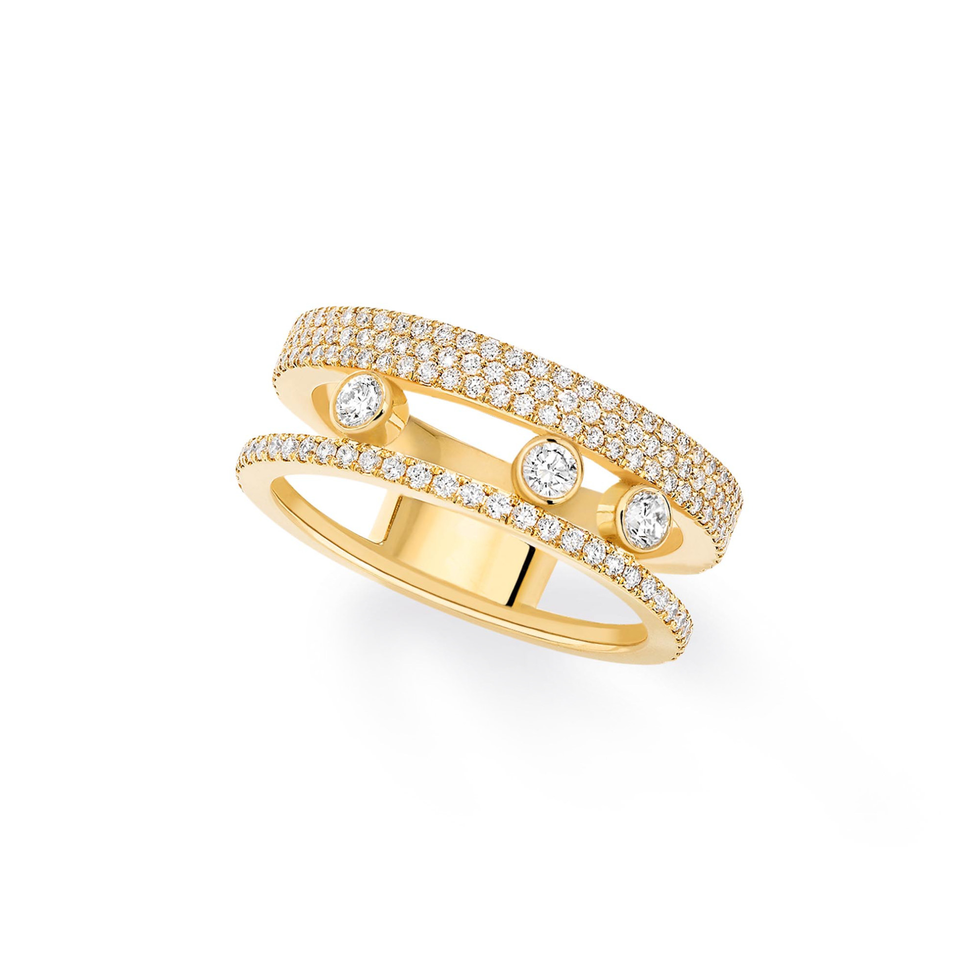 Messika Move Romane Pavée Ring (Ref: 07128-YG)