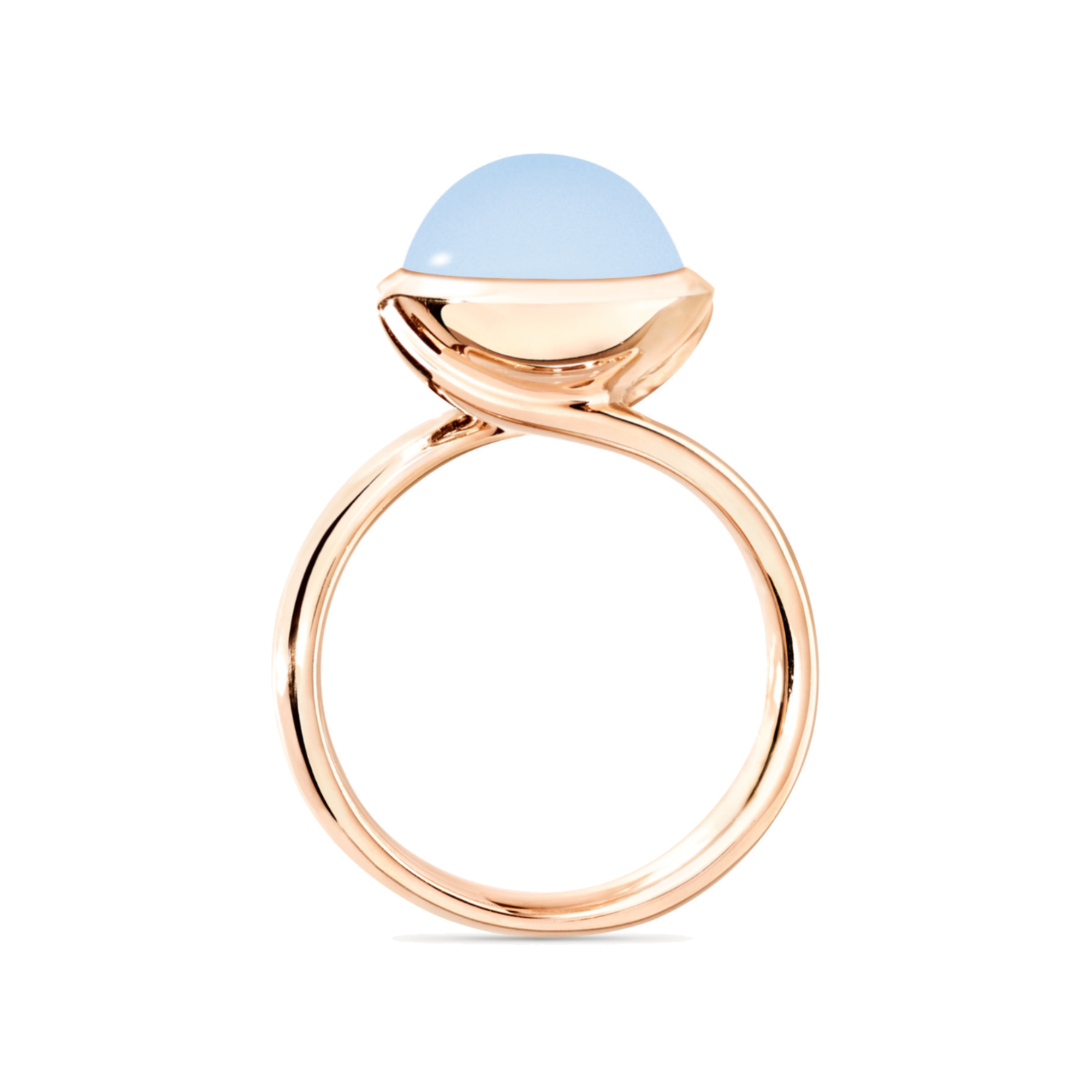 Tamara Comolli BOUTON Ring large Blauer Chalcedon (Ref: R-BOU-l-ChBl-rg)