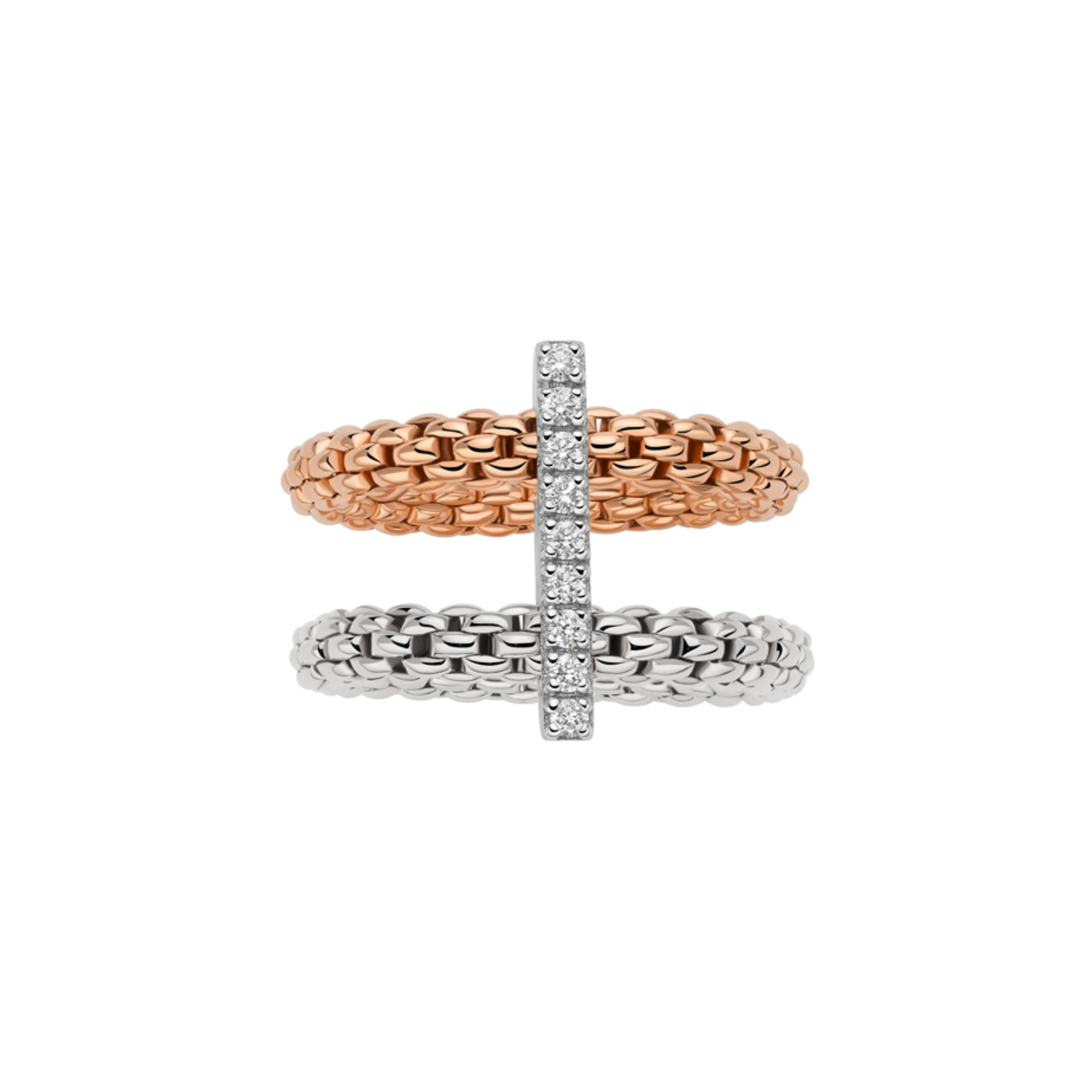 FOPE Prima doppelter Mesh-Ring mit Diamantpavé (Ref: 74008AX_BB_1_XBX_0XS)