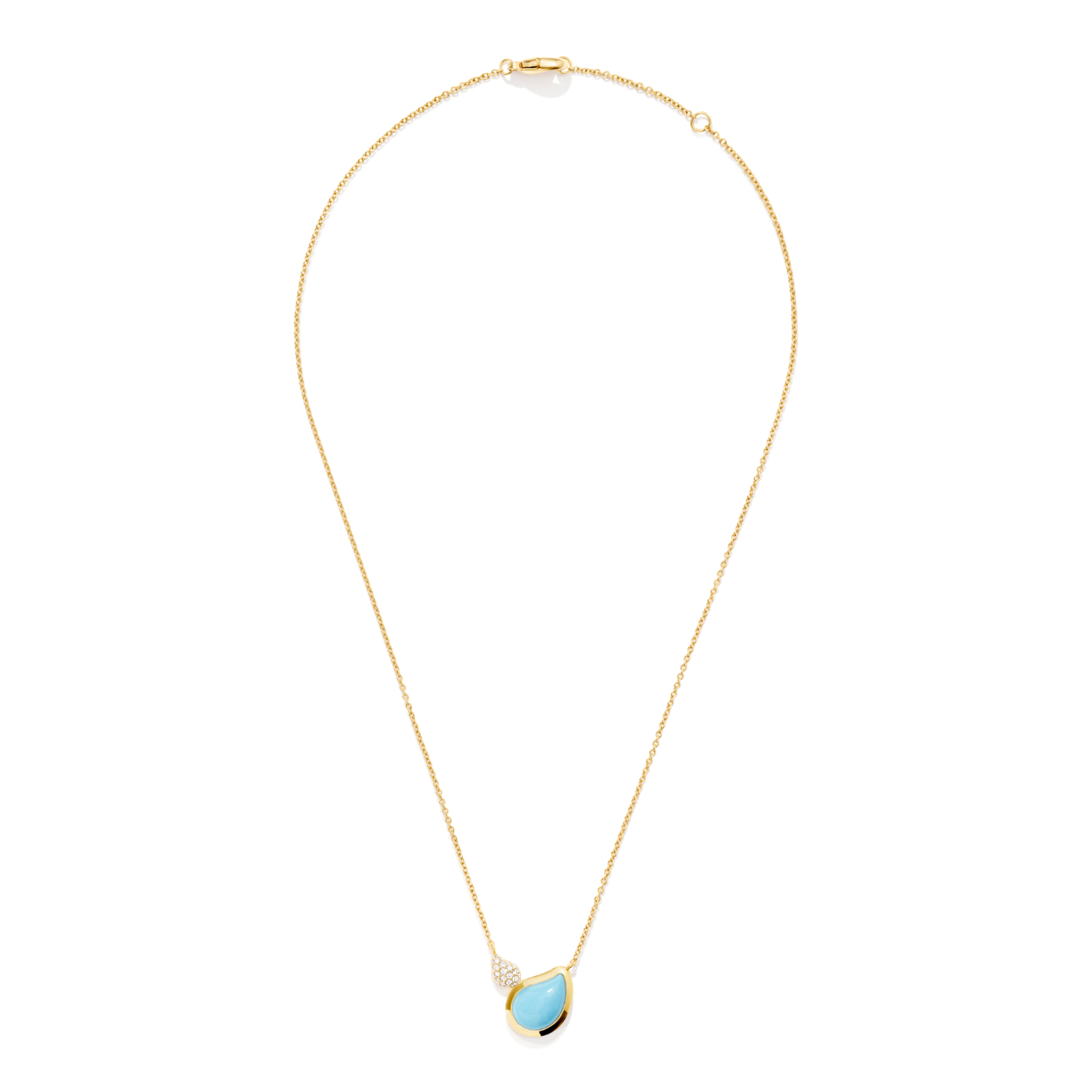 Tamara Comolli SIGNATURE Halskette 2 Drops  (Ref: N-Sig-2Dr-Tur-p-yg)