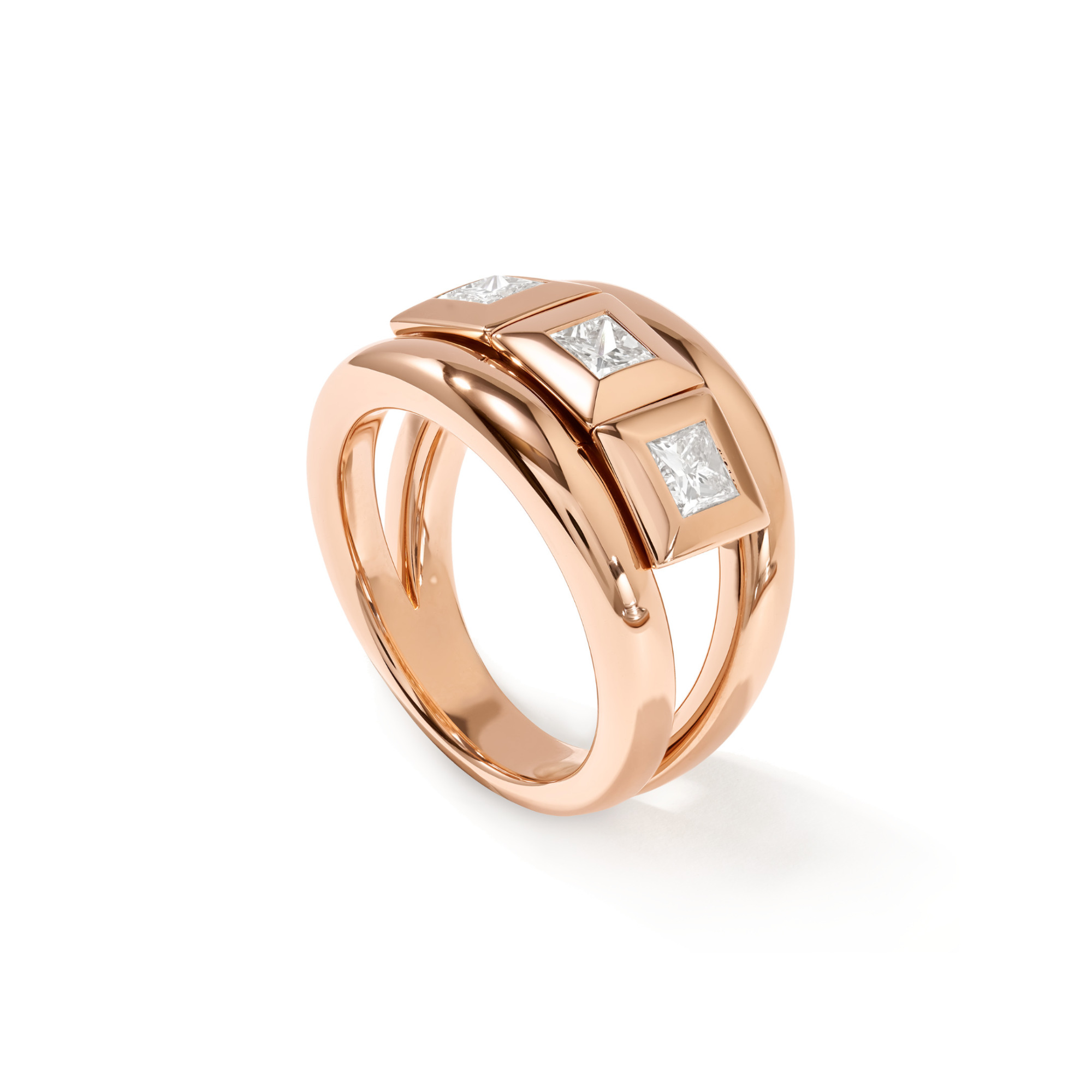 Tamara Comolli CURRICULUM VITAE 3 Ring Diamanten medium (Ref: R-CV3-m-Pr-rg)
