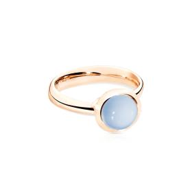 Tamara Comolli BOUTON Ring small Blauer Chalcedon R-BOU-s-ChBl-rg