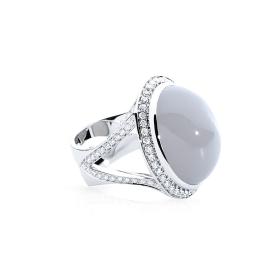 Tamara Comolli CUSHION Ring small grauer Mondstein R-Cush-s-MoGr-p-wg